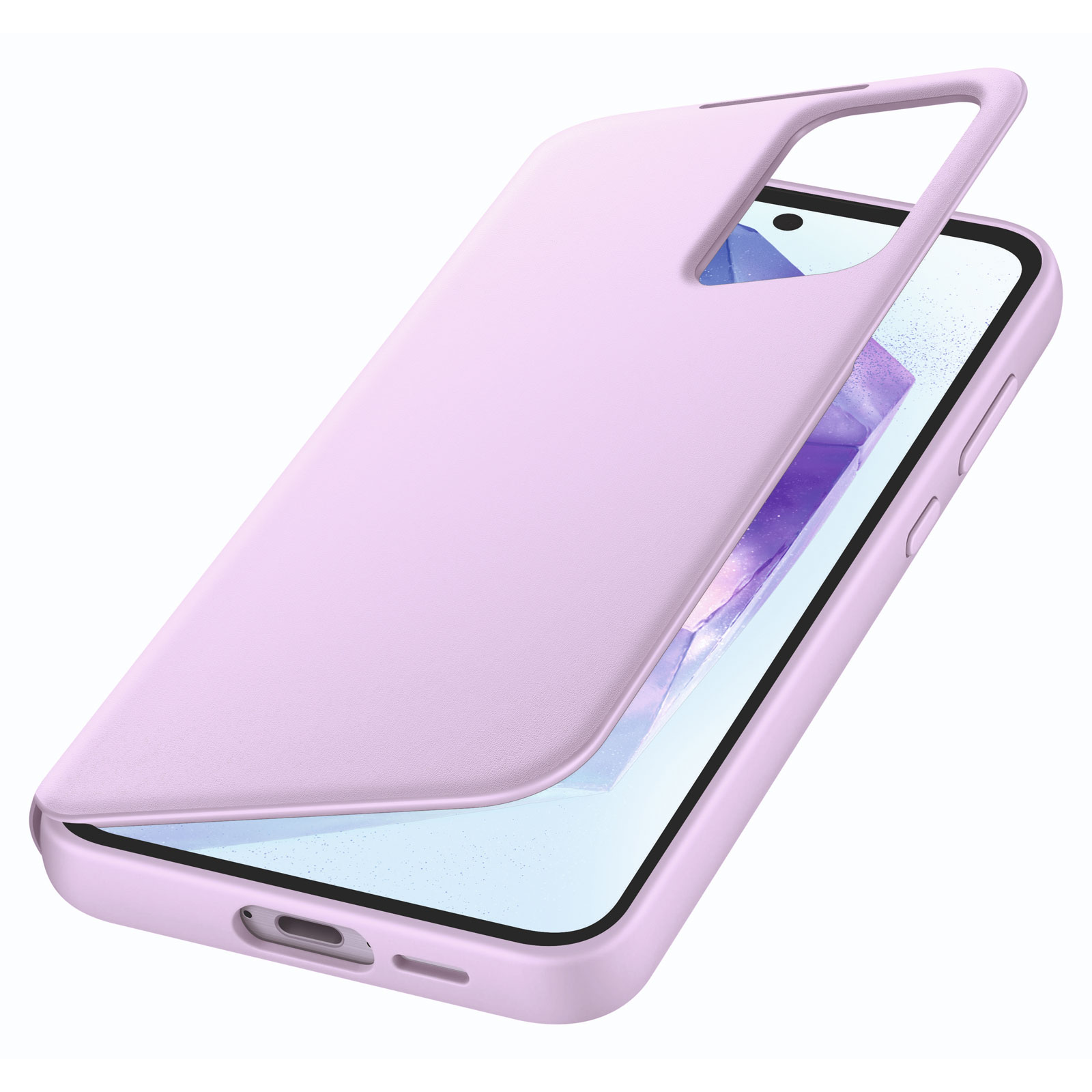 Samsung EF-ZA556 für Galaxy A55 Smart View Wallet Case Lavender Handyhülle (EF-ZA556CVEGWW)