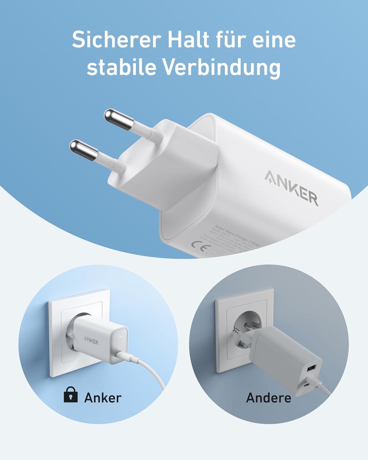 Anker Nano 100W Ladegerät + 1,8m USB-C Ladekabel