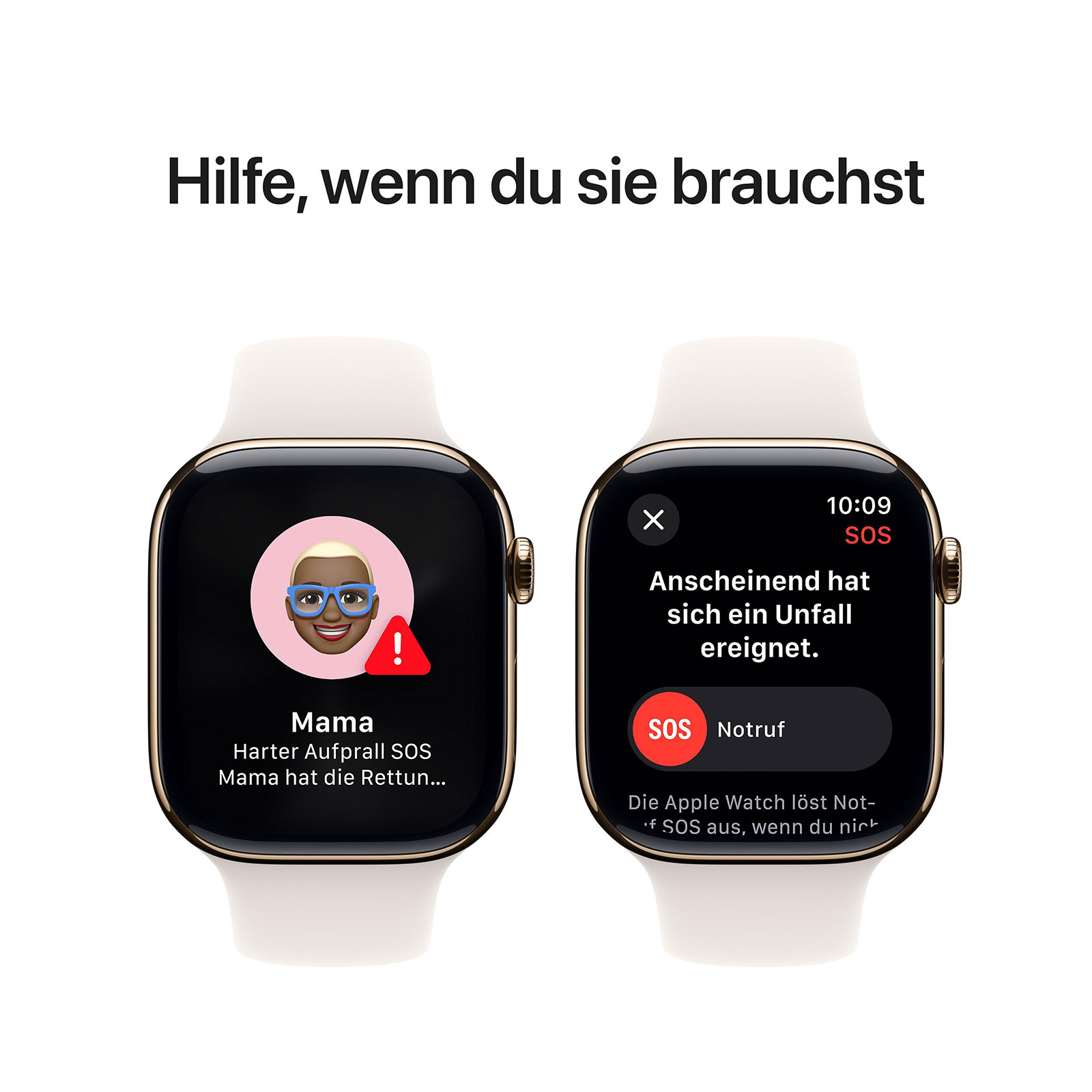Apple Watch Series 10 GPS + Cellular, 46 mm Titangehäuse Gold, Sportarmband Polarstern - S/M