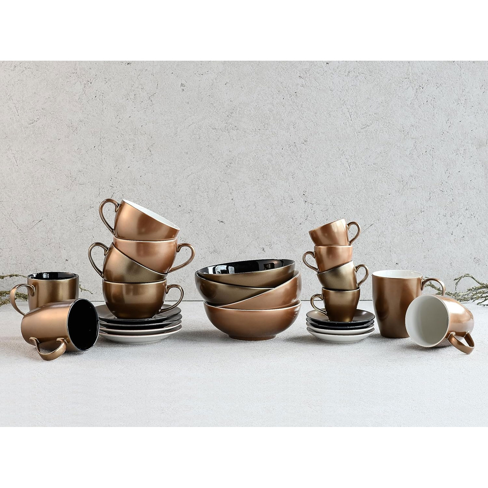 CreaTable, 25848, Serie GOLDEN DAYS weiss , Müslischale 2 teilig