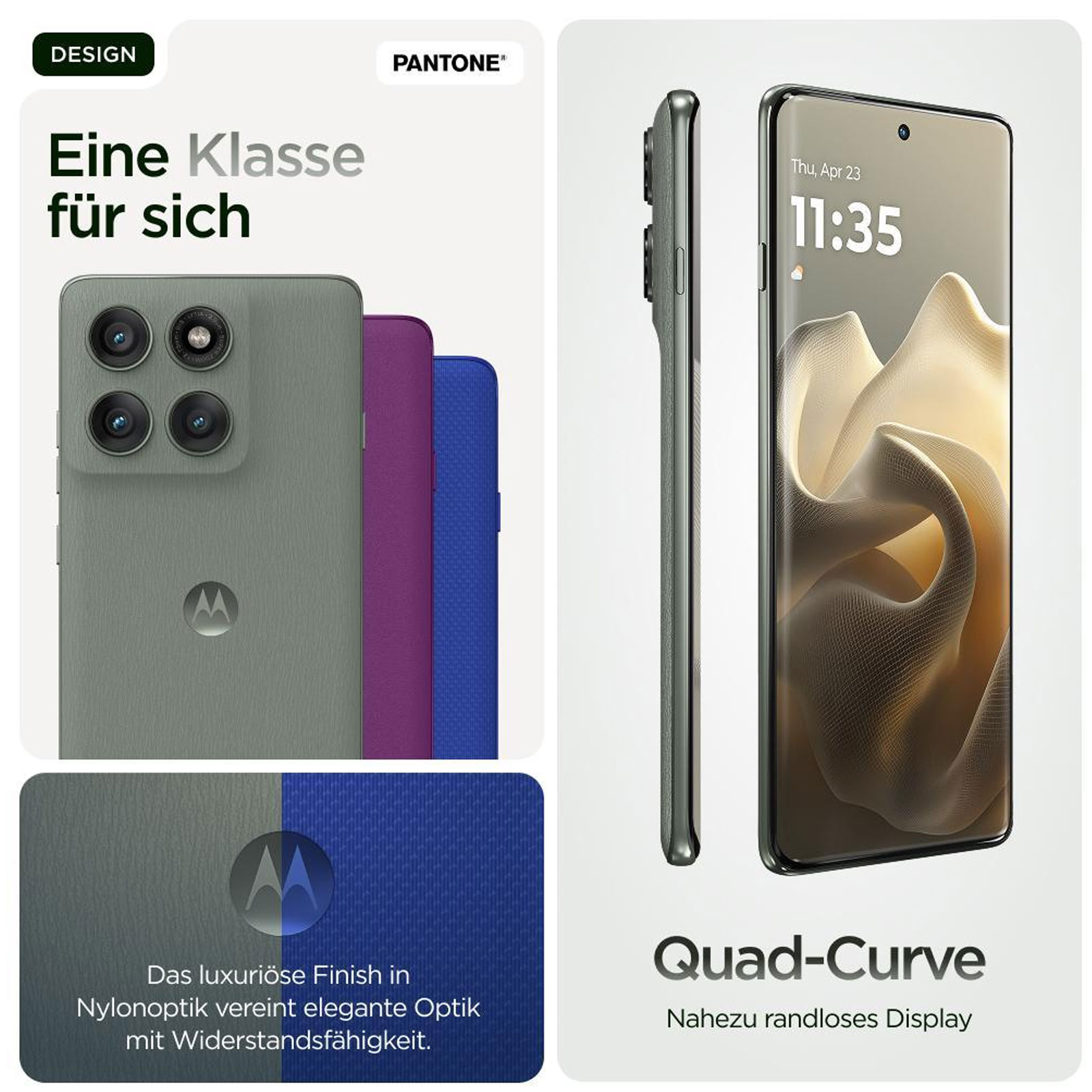 Motorola edge 60 Pro 12GB + 512GB PANTONE Shadow Smartphone (6,67 Zoll, 50 MP, Triple-Kamera, Octa-Core, Fingerabdrucksensor, Gesichtserkennung, grau)