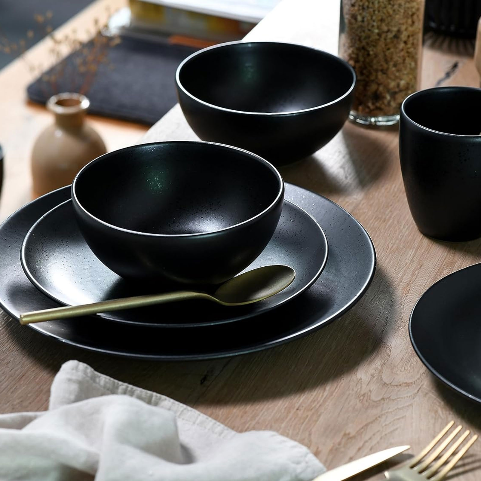 CreaTable Magic Black 16816 Kombiservice, 8-teilig