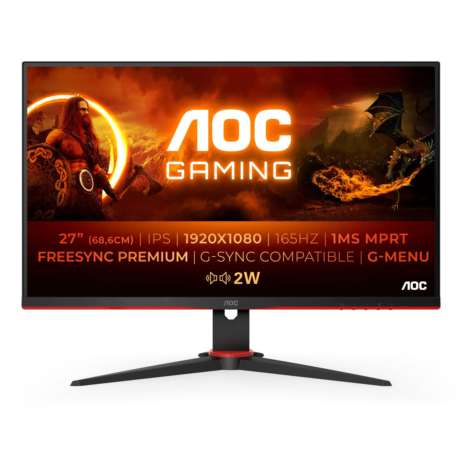 AOC 27G2SPAE Monitor 27 Zoll 68.58cm FHD IPS 165 Hz