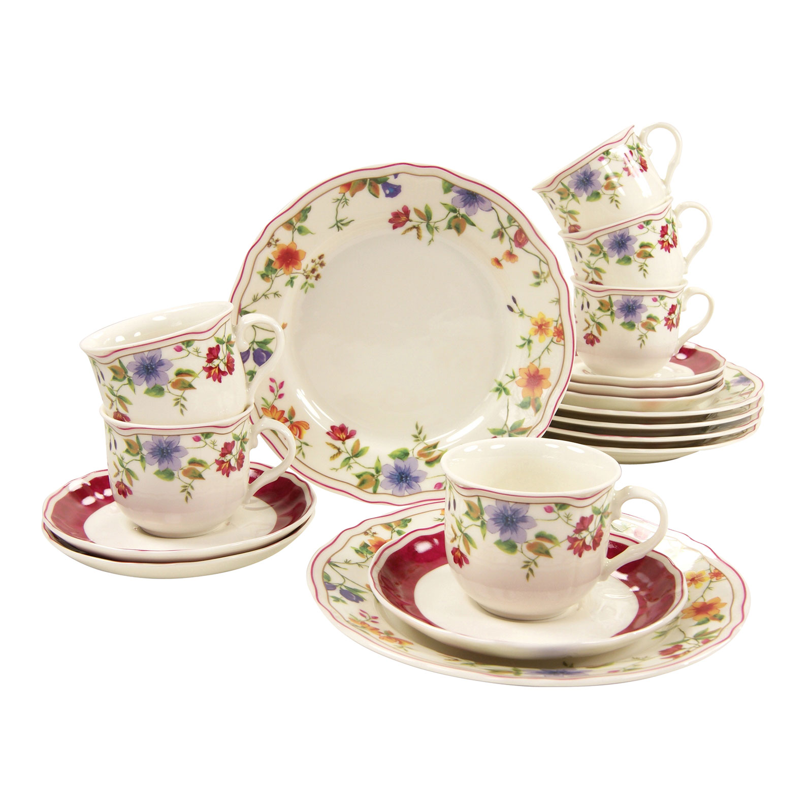 CreaTable, 16140, Serie Cornwall Garden, Kaffeeservice 18tlg CreaTable, 16140, Serie Cornwall Garden, Kaffeeservice 18tlg