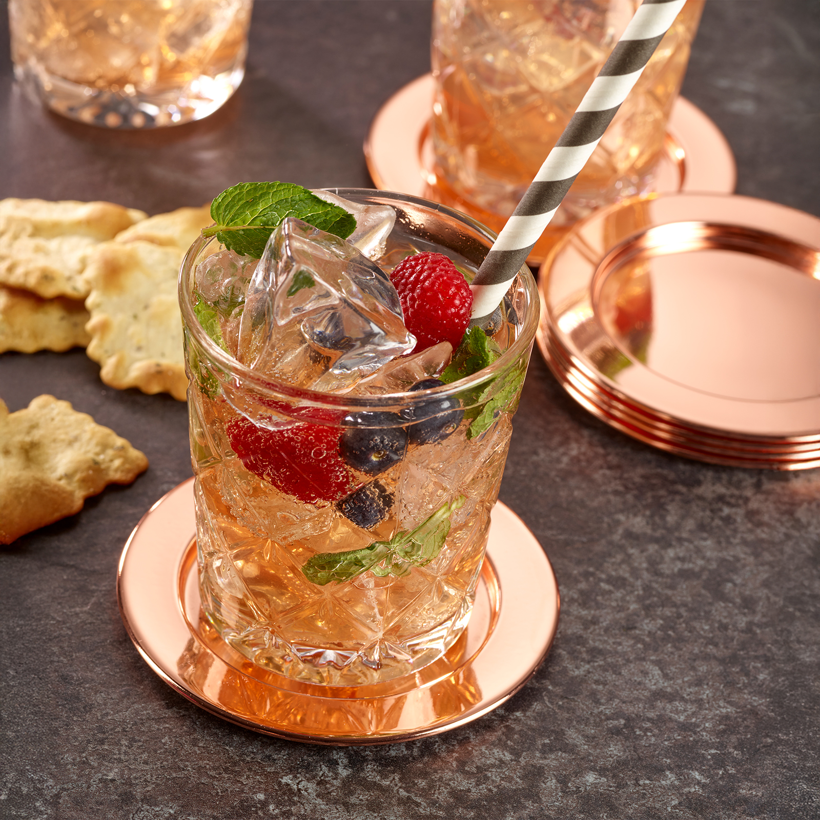 Echtwerk  DEKORATIVES GLASUNTERSETZER 6TLG