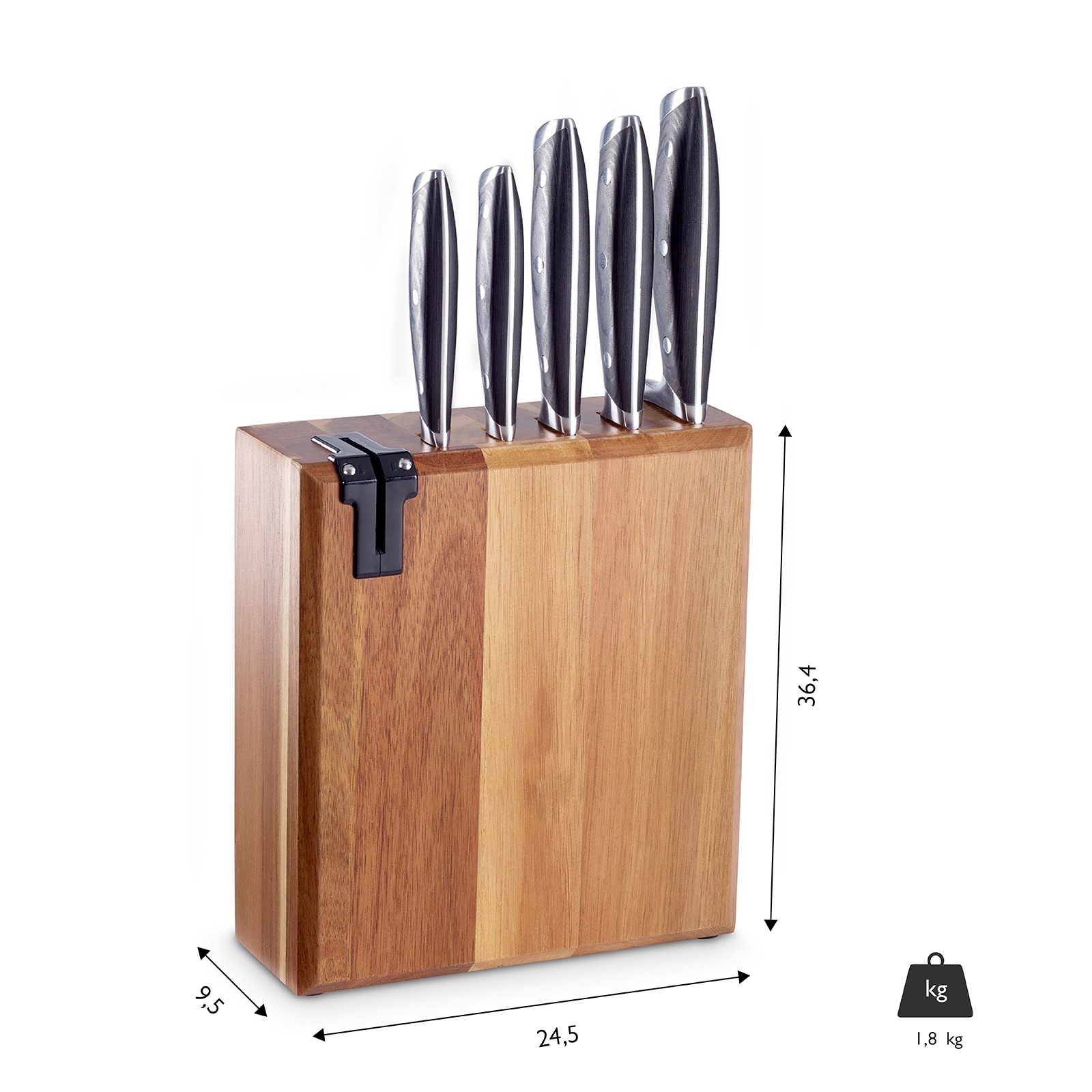 Echtwerk Messerblock Set 6tlg mit integriertem Messerschärfer