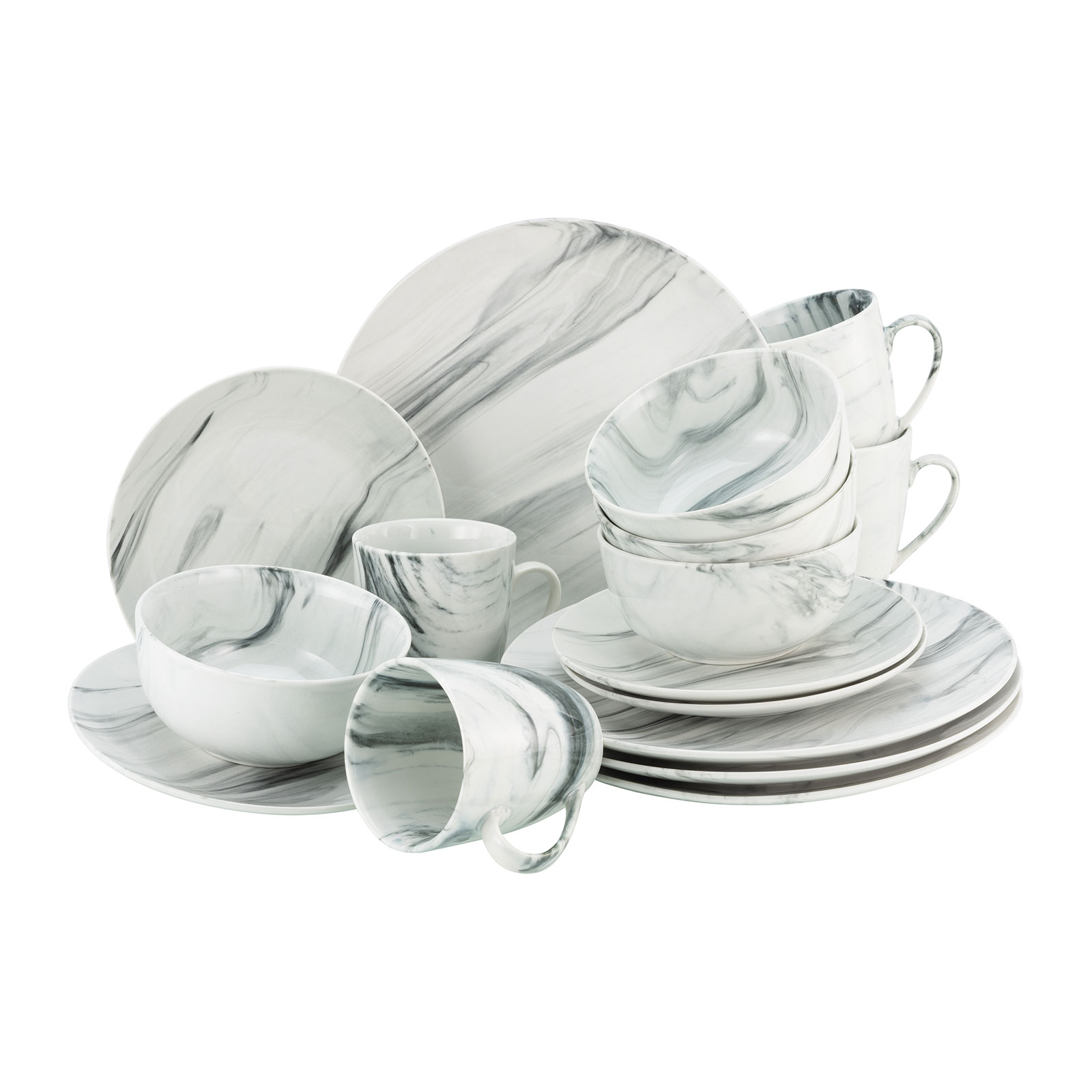 CreaTable 22775 Serie MARMOR Geschirrset Kombiservice 16 teilig CreaTable 22775 Serie MARMOR Geschirrset Kombiservice 16 teilig