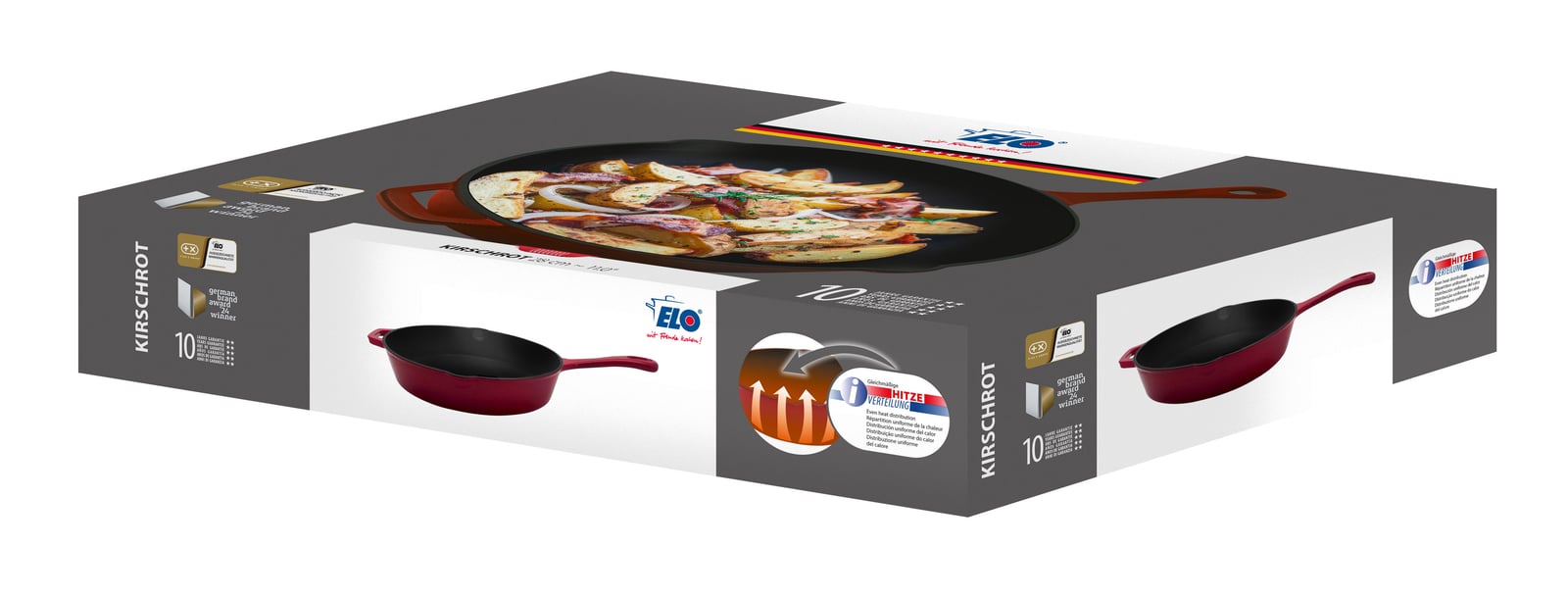 ELO Schmorpfanne Kirschrot 28 cm mit Gegengriff