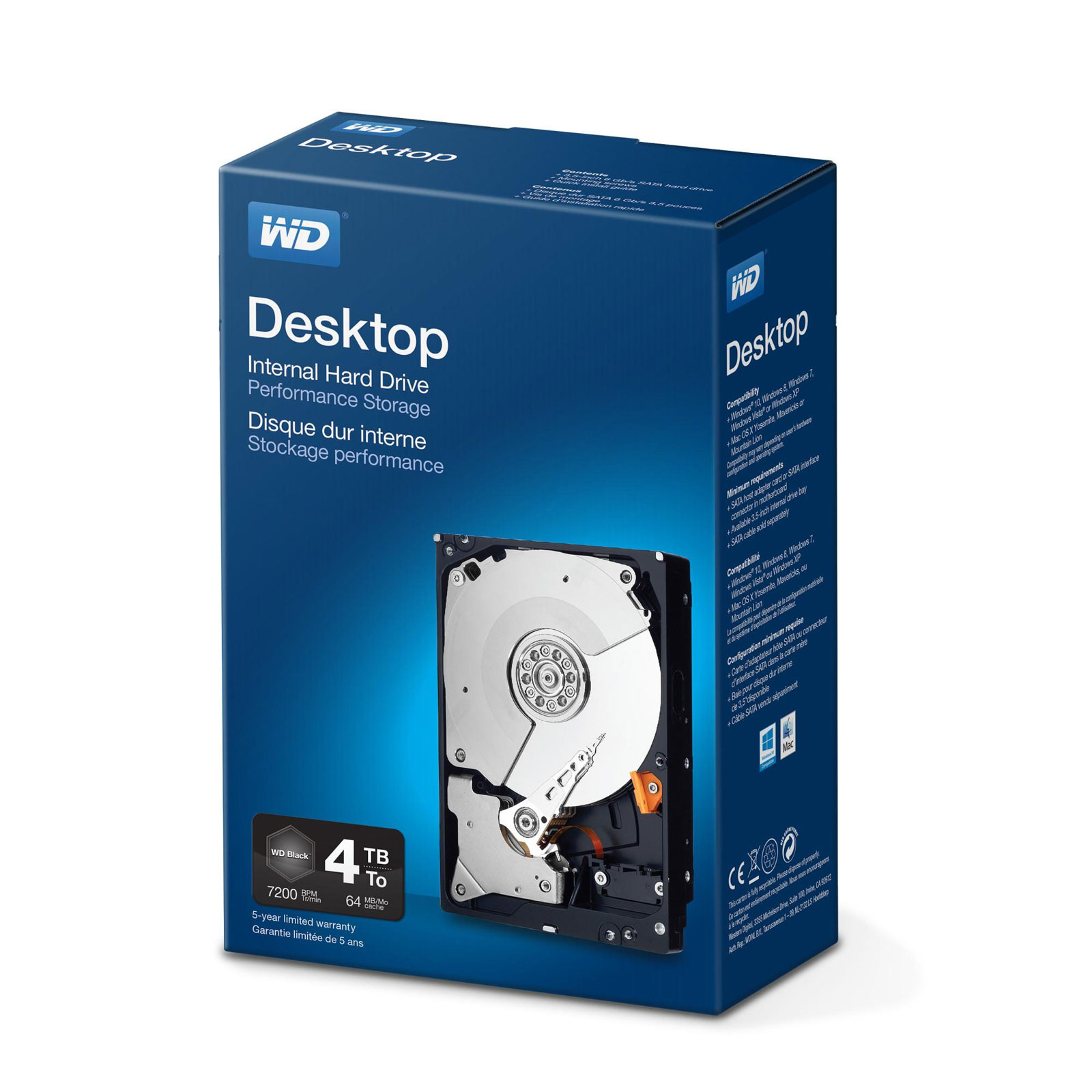 WD (Western Digital) Interne HDD-Festplatte Black Desktop 3,5" 4TB