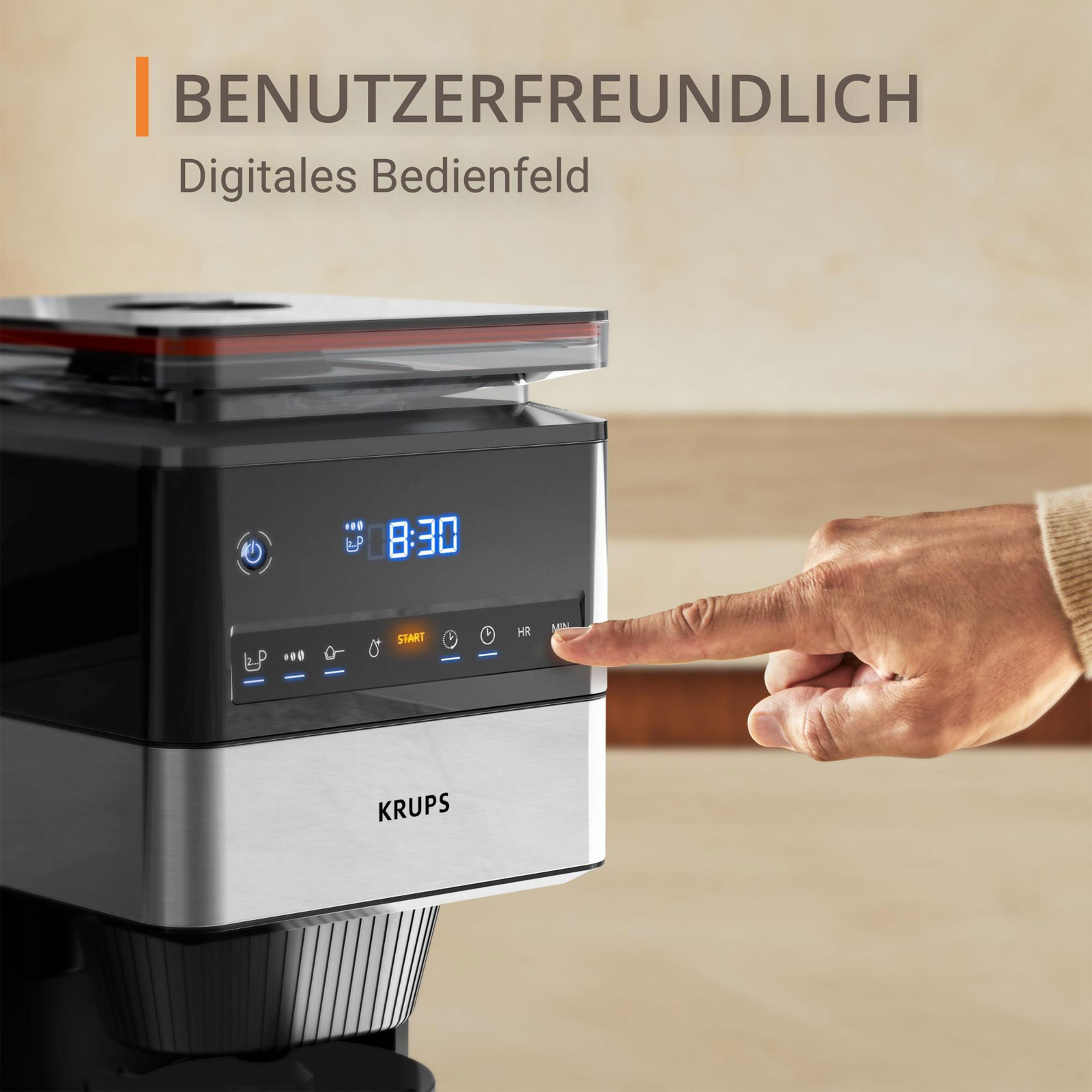 KRUPS KM8428 Grind Aroma XL Glas Filterkaffeemaschine