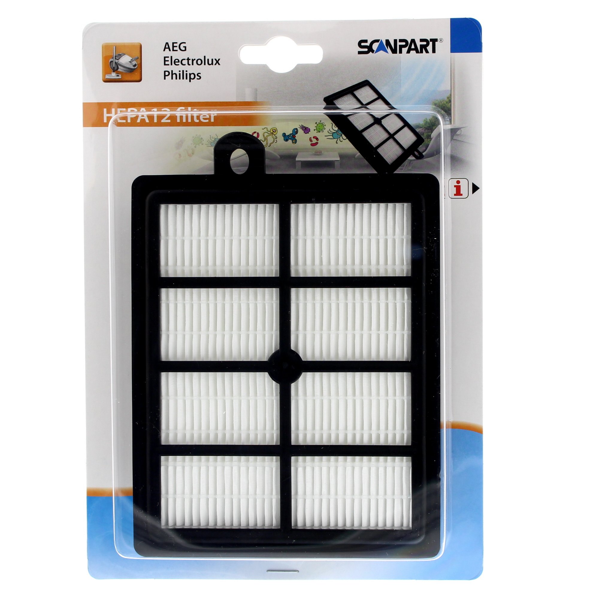 Scanpart Hepa Filter, Typ: H12, passend für AEG, Electrolux und Philips