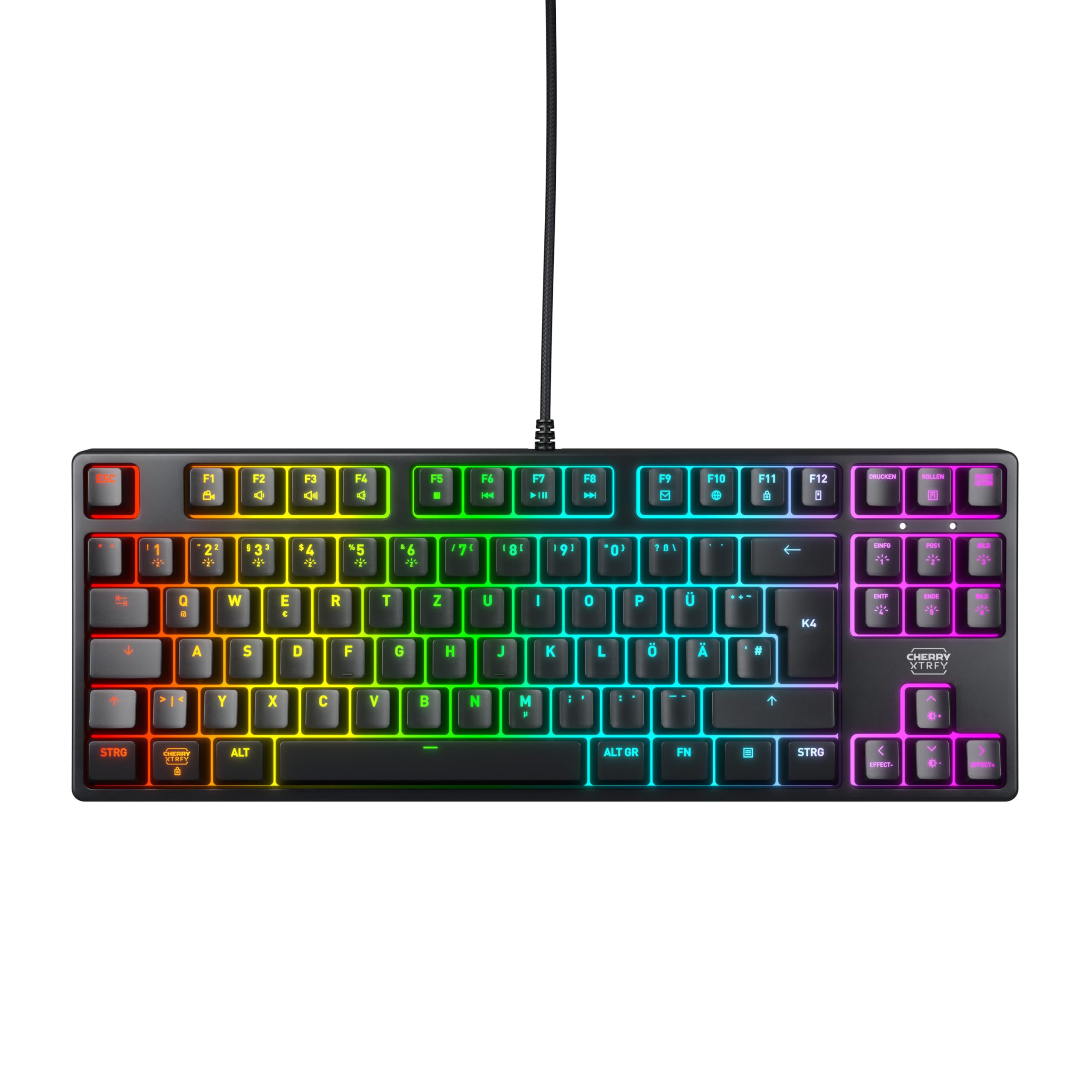 CHERRY XTRFY K4V2 TKL, Kabelgebundene Gaming-Tastatur ohne Nummernblock