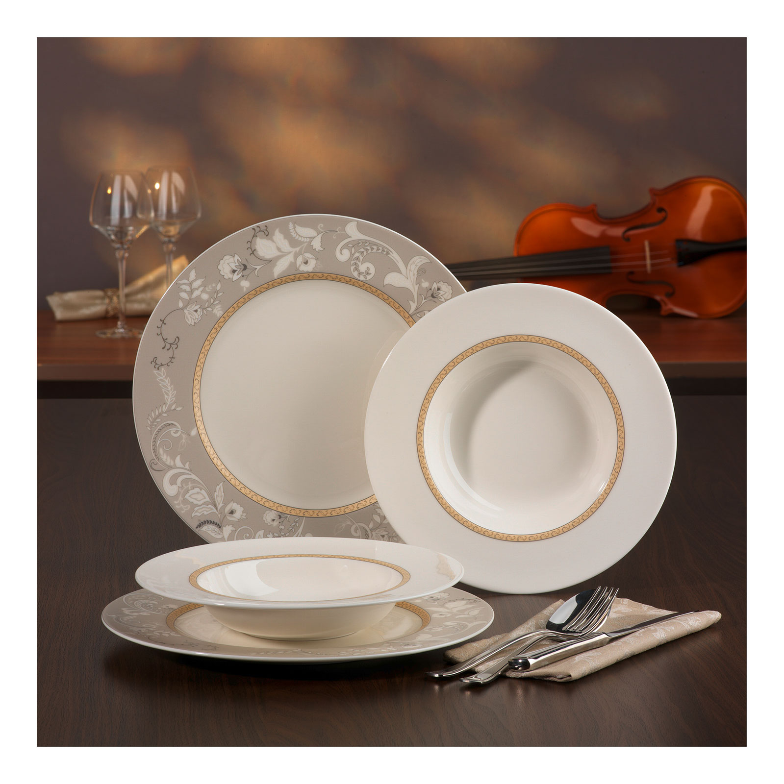 CreaTable, 16664, Serie PALACIO 2, Geschirrset Tafelservice 12 teilig