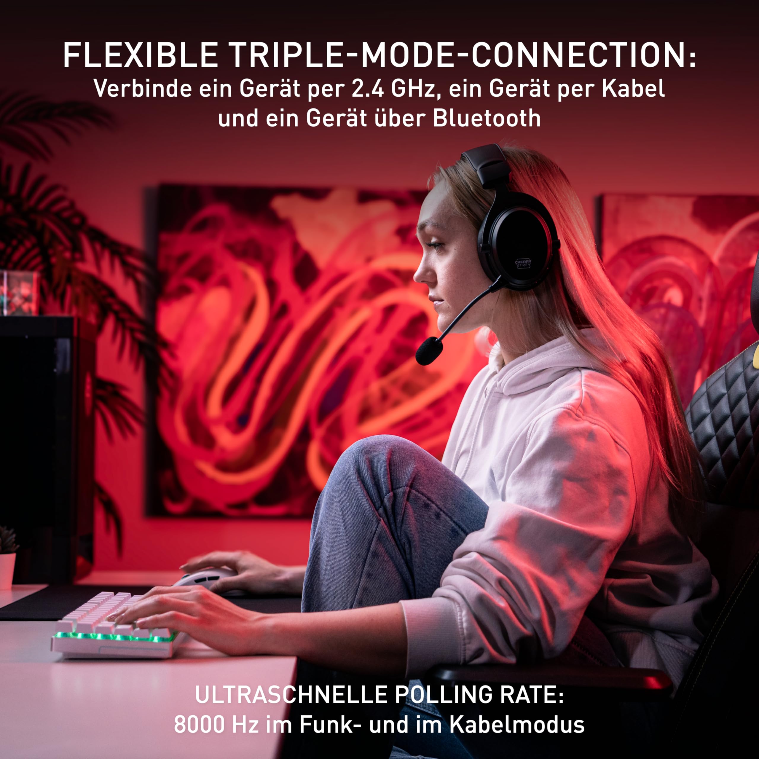 Cherry XTRFY MX 8.2 Pro TMR Wireless -Magnetisch-Mechanische TKL-Gaming-Tastatur