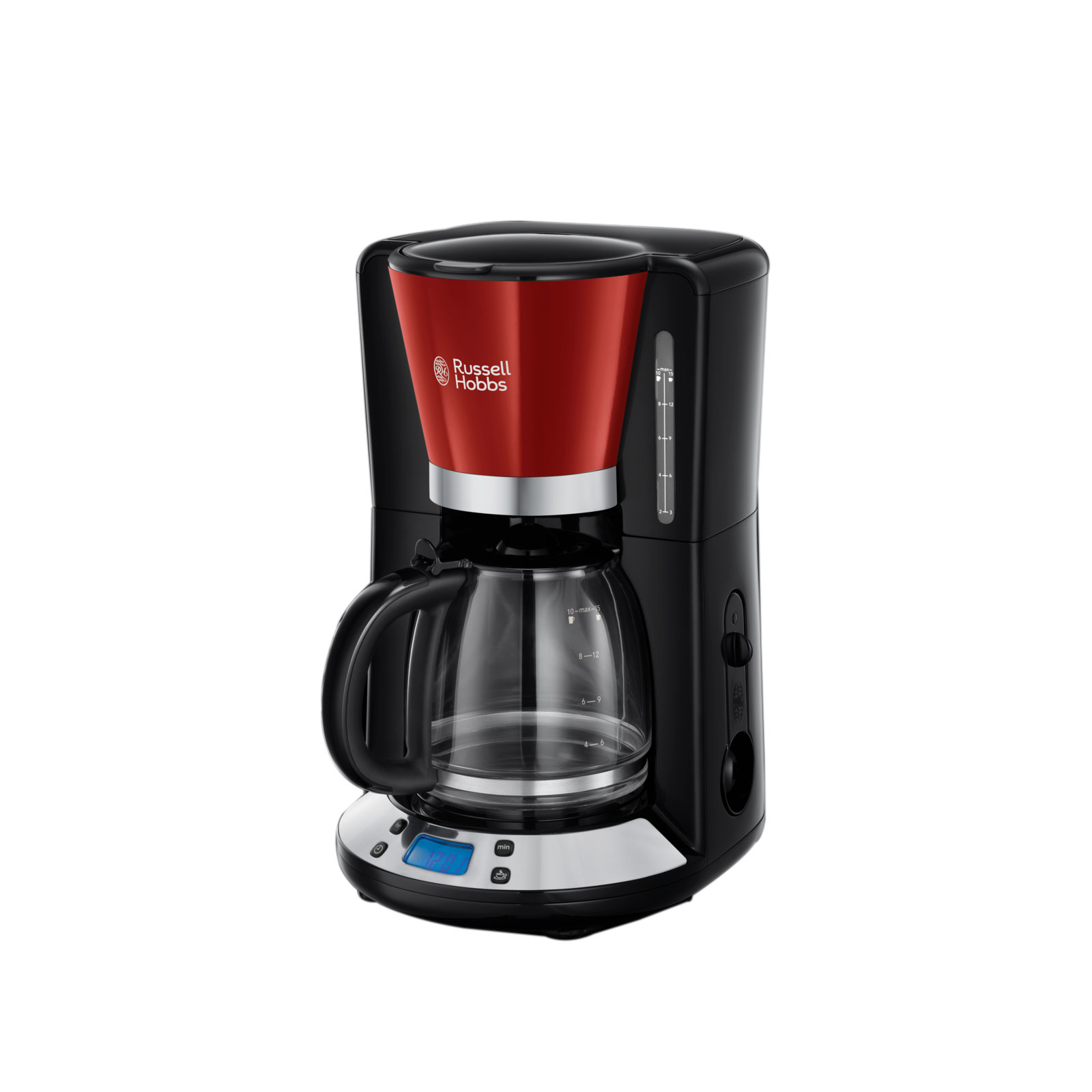 Russell Hobbs 24031-56 Colour Plus+ Flame Red Digitale Glas-Kaffeemaschine rot