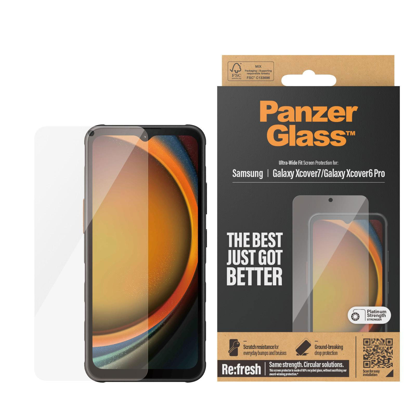 PanzerGlass Screen Protector Samsung Galaxy Xcover7 | Xcover6 Pro | Ultra-Wide Fit Schutzglas