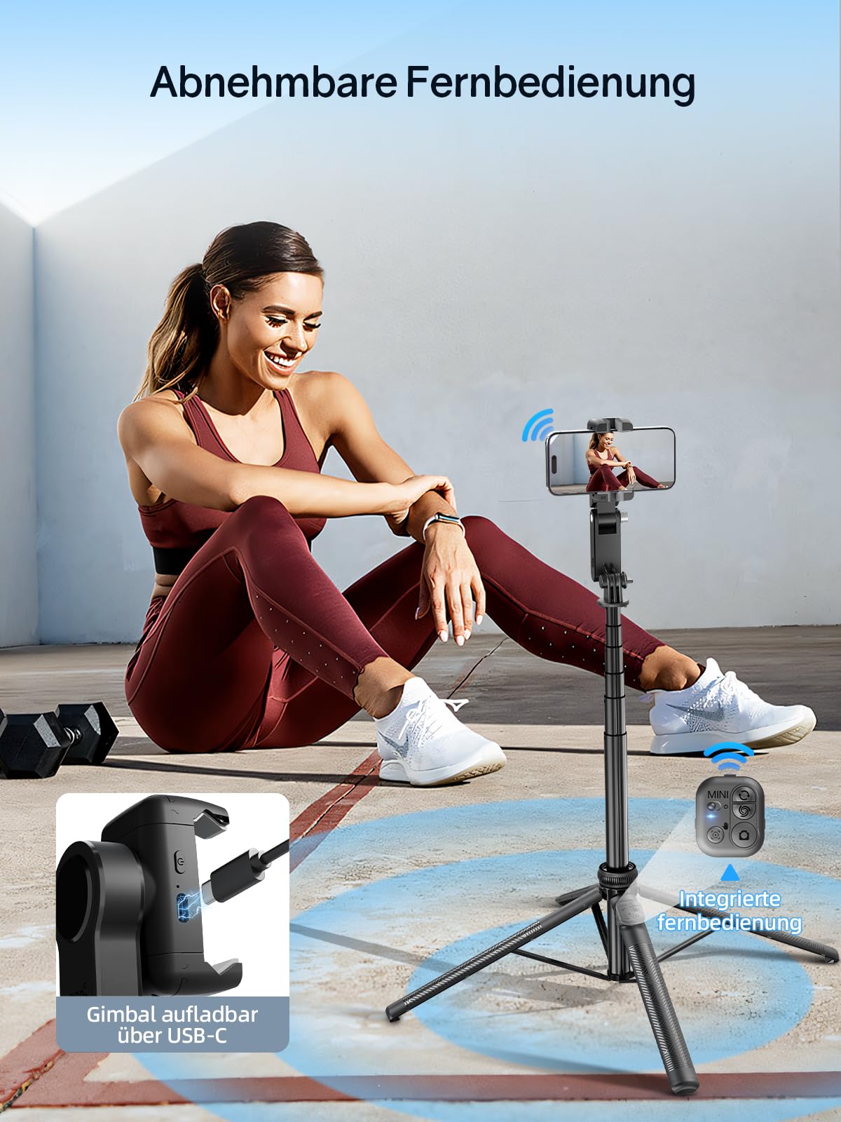 Rollei Easy Creator Gimbal mit AI Tracking  Selfie Stick