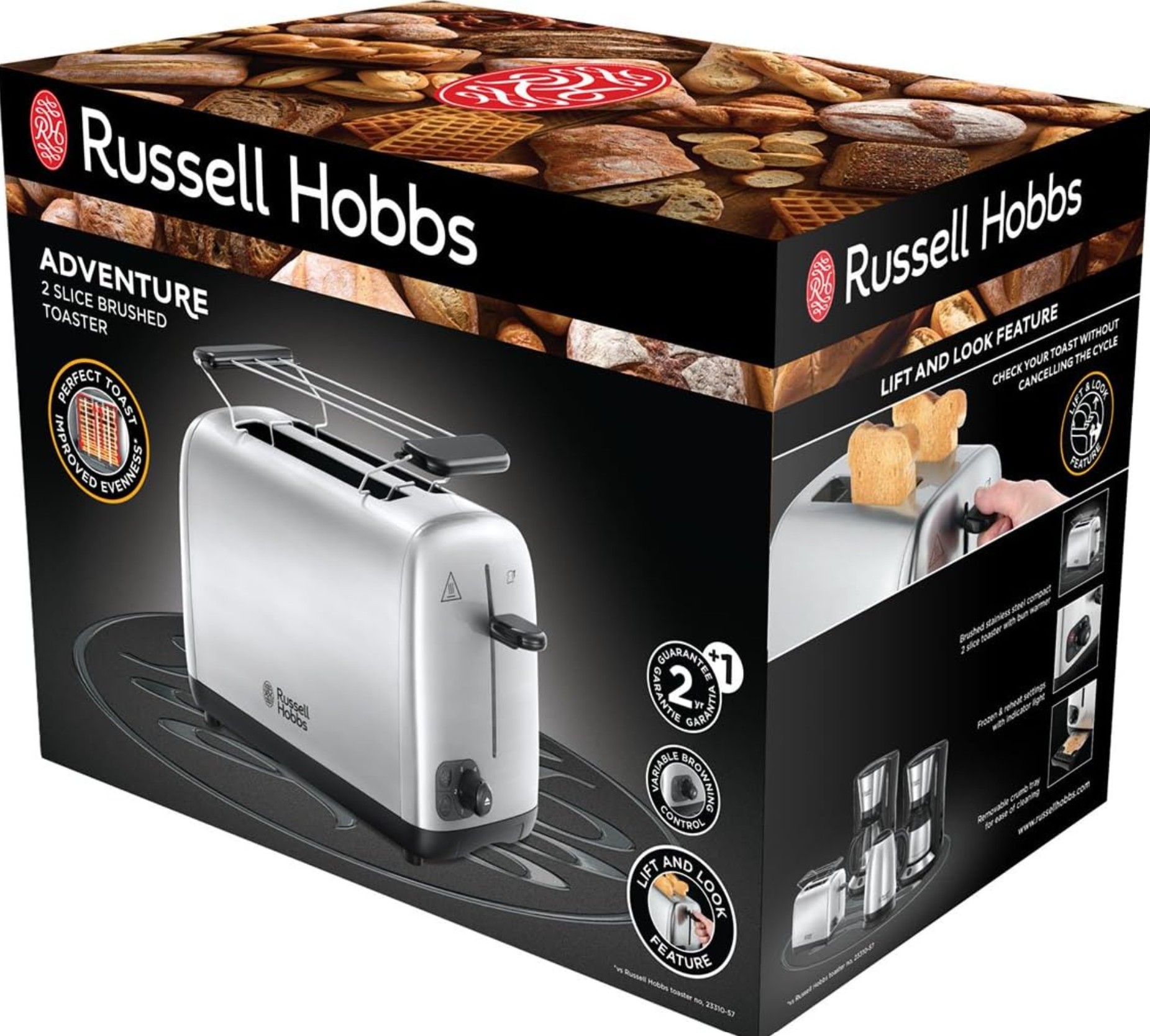 Russell Hobbs 24080-56 Adventure Toaster Edelstahl gebürstet / schwarz