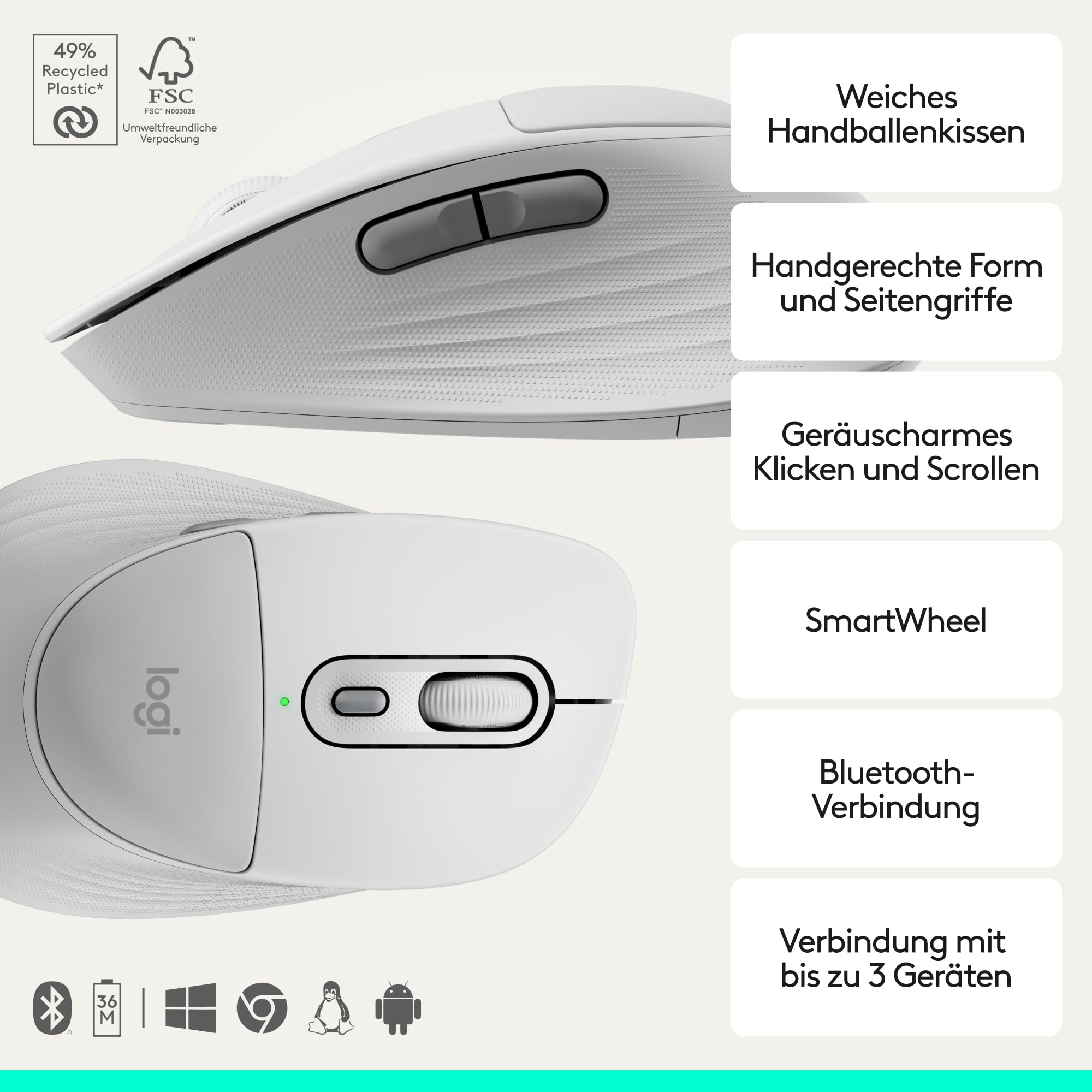 Logitech Signature Comfort Plus Combo MK880, kabelloses Tastatur-Maus-Set