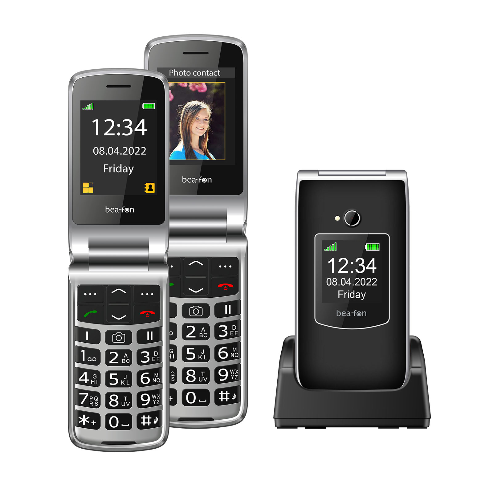 BEAFON SL605 schwarz Handy (Seniorenhandy, Klapp)