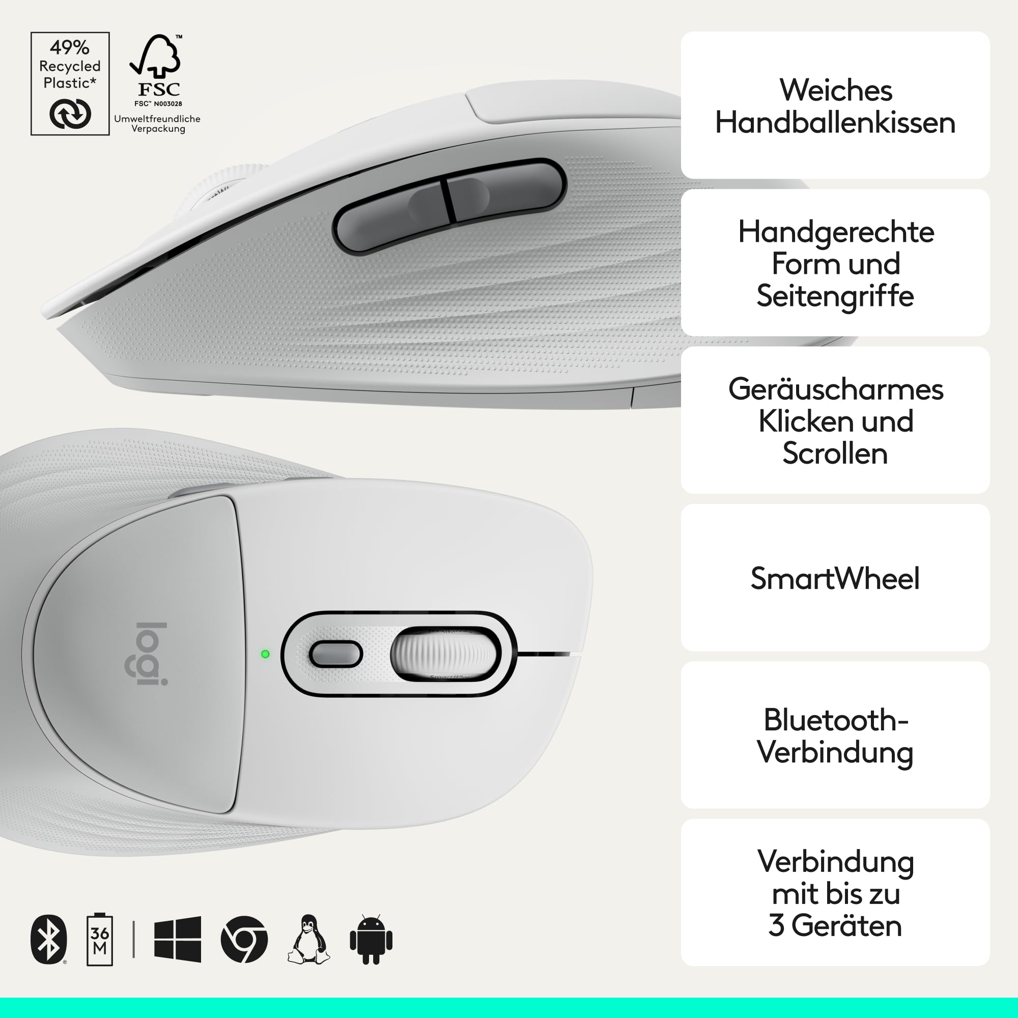 Logitech Signature Comfort Plus M850 L kabellose Maus