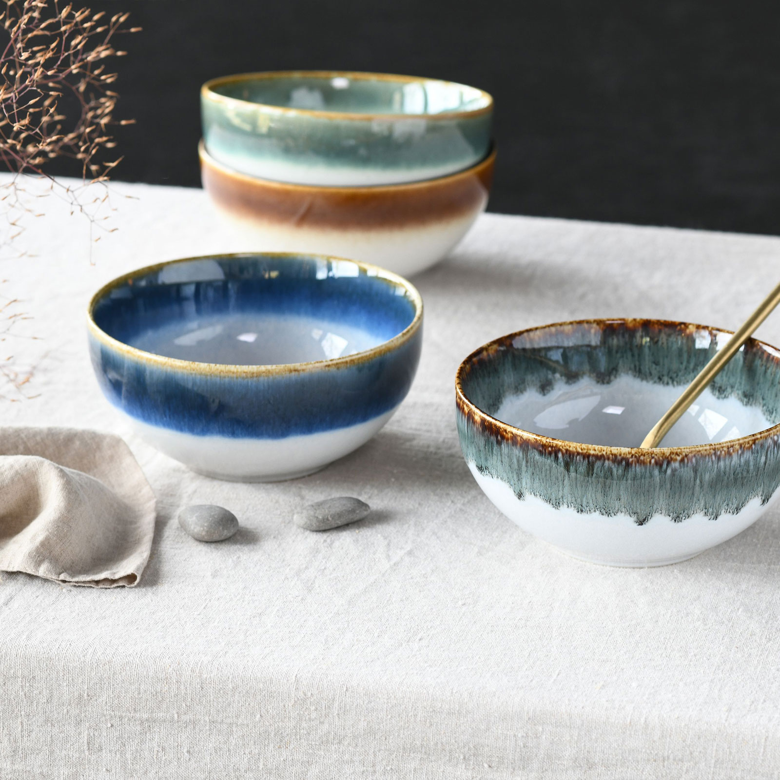 CreaTable Cascade 17546 Buddha Bowl Set, 4-teilig