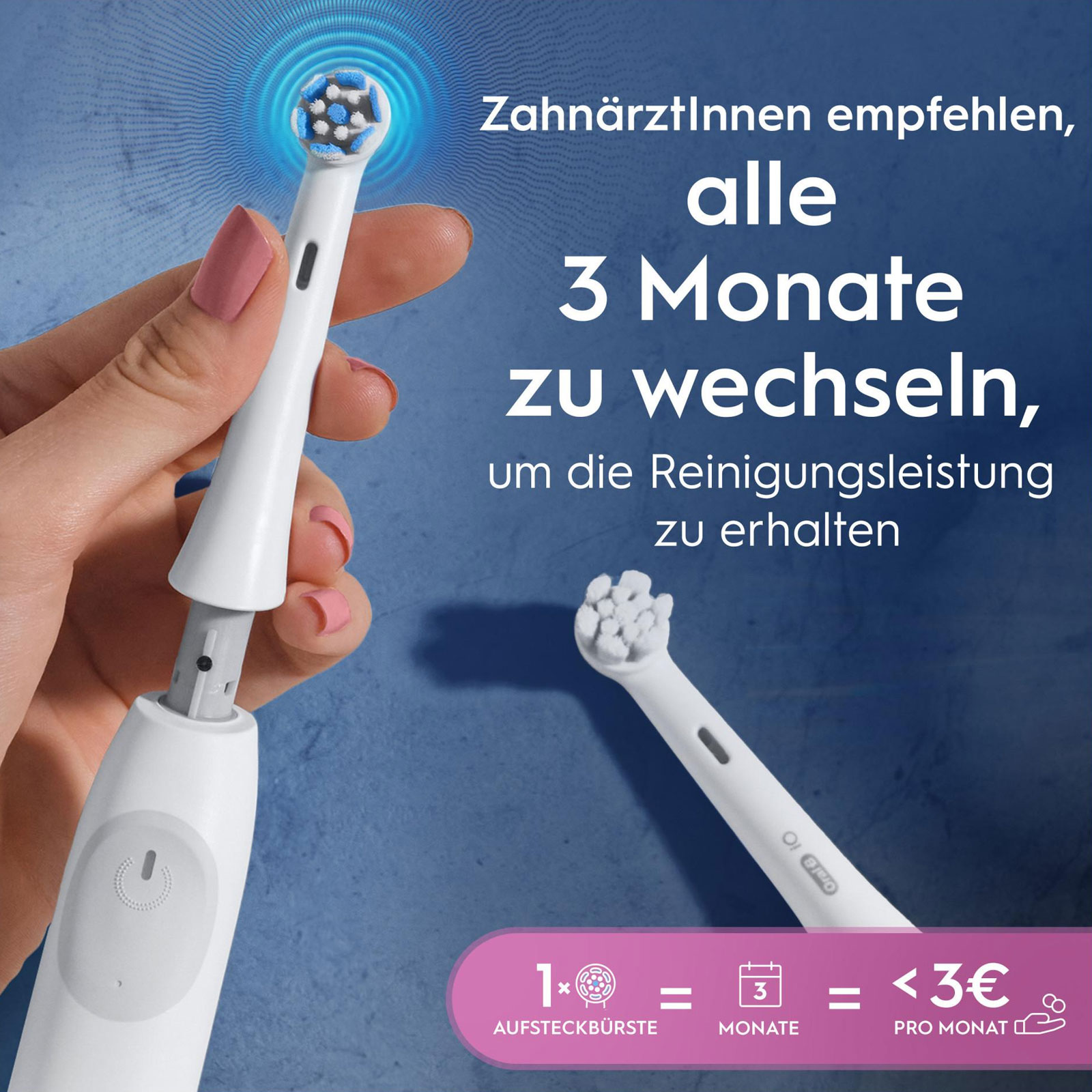 Oral-B iO Sanfte Reinigung, Original Aufsteckbürsten, Weiß, 4er (passend für die Oral-B iO elektrische Zahnbürste)