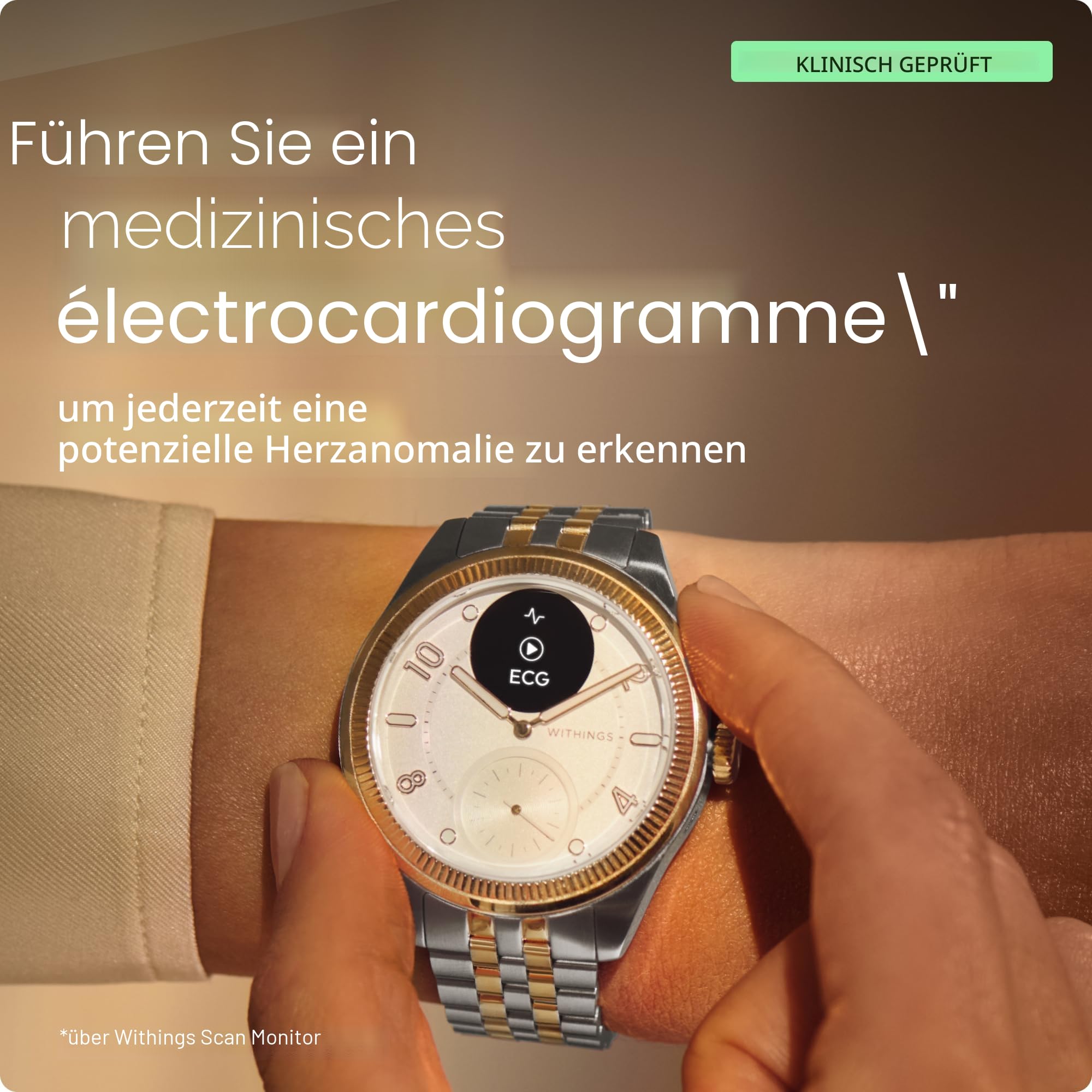 Withings ScanWatch Nova, Hybrid Smartwatch Herzgesundheit für M&F - EKG