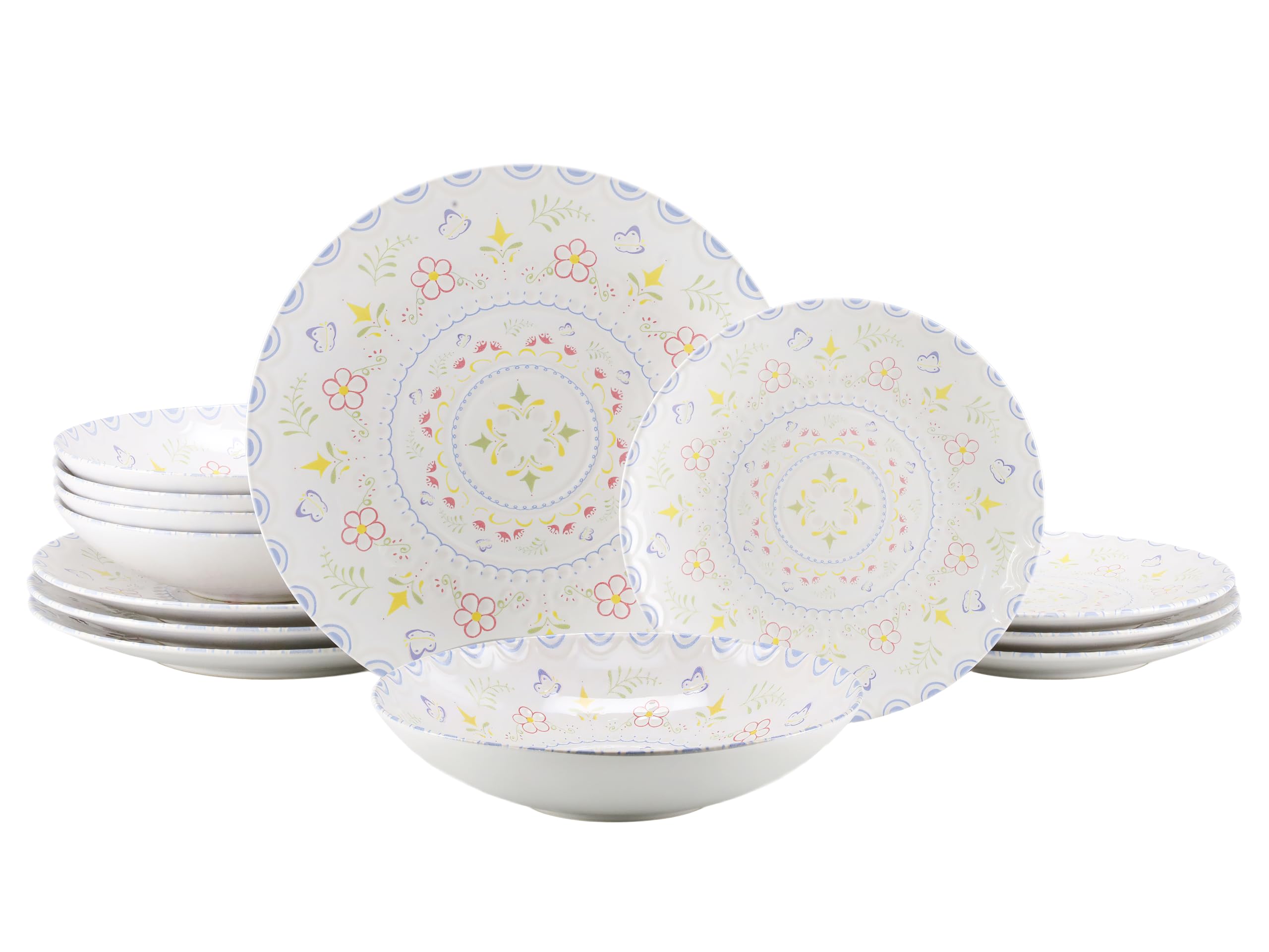 CreaTable, 24868, Serie Primavera, 12-teiliges Geschirrset für 4 Personen
