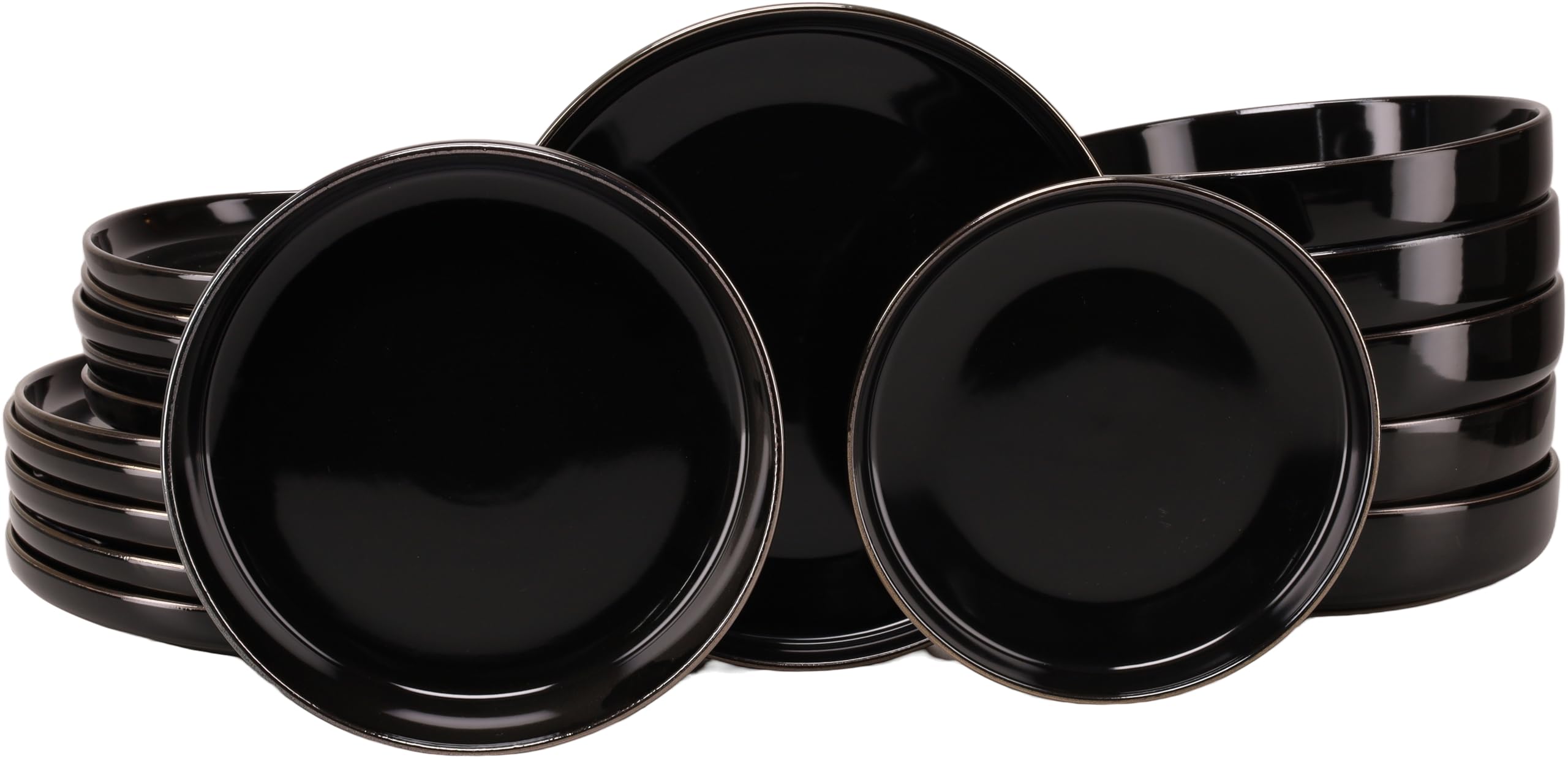 CreaTable 24784 Teller Set Serie Nordic Festive Schwarz 18-tlg. 6 Personen