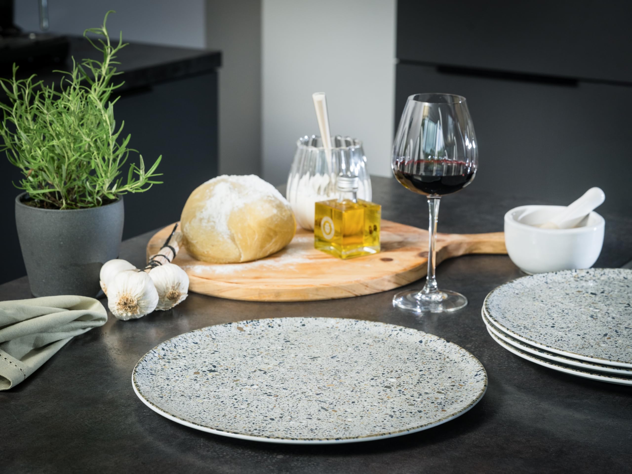 Creatable, 24694, Serie Stone Collection Genua, 4-teiliges Geschirrset