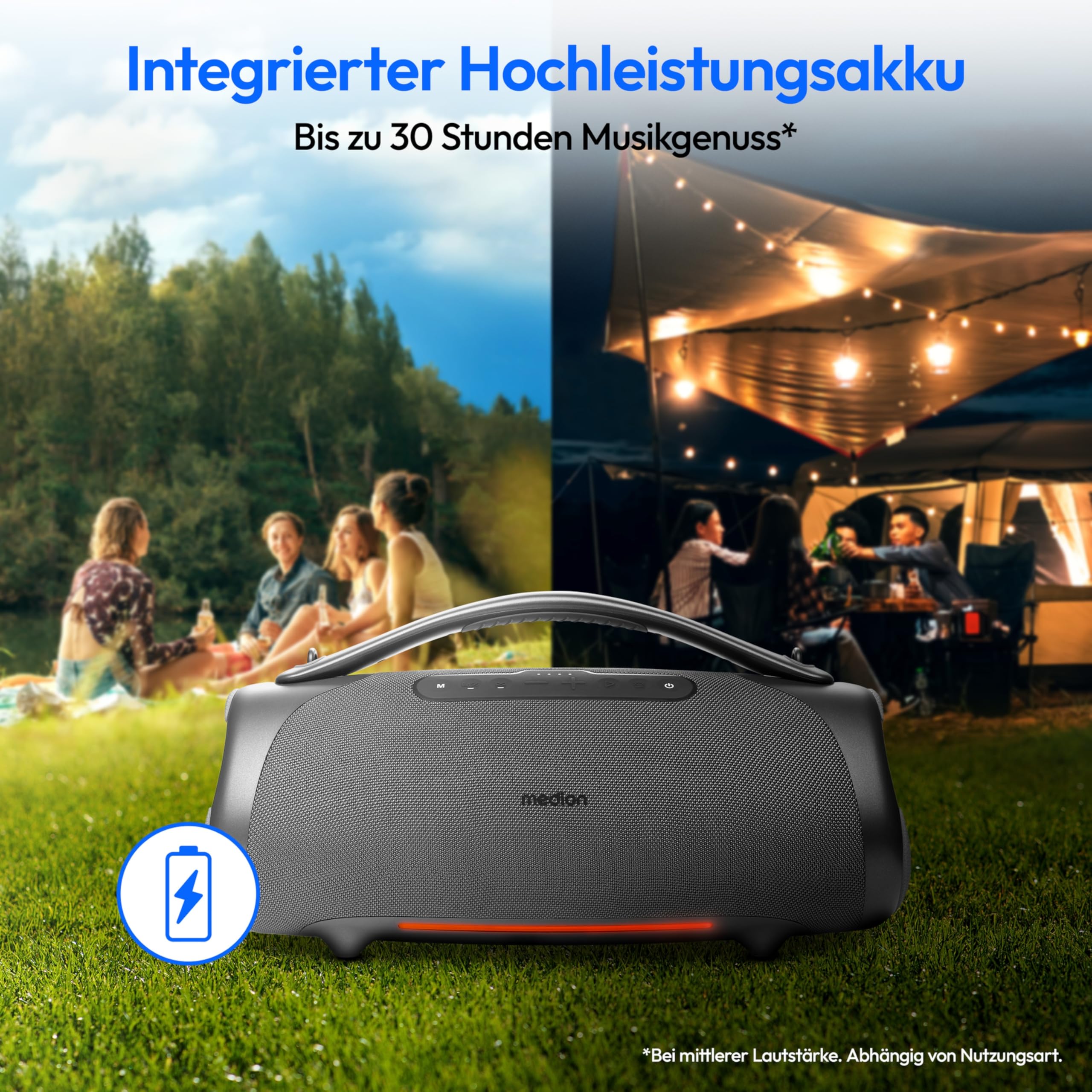 MEDION P61768 tragbarer Bluetooth Lautsprecher