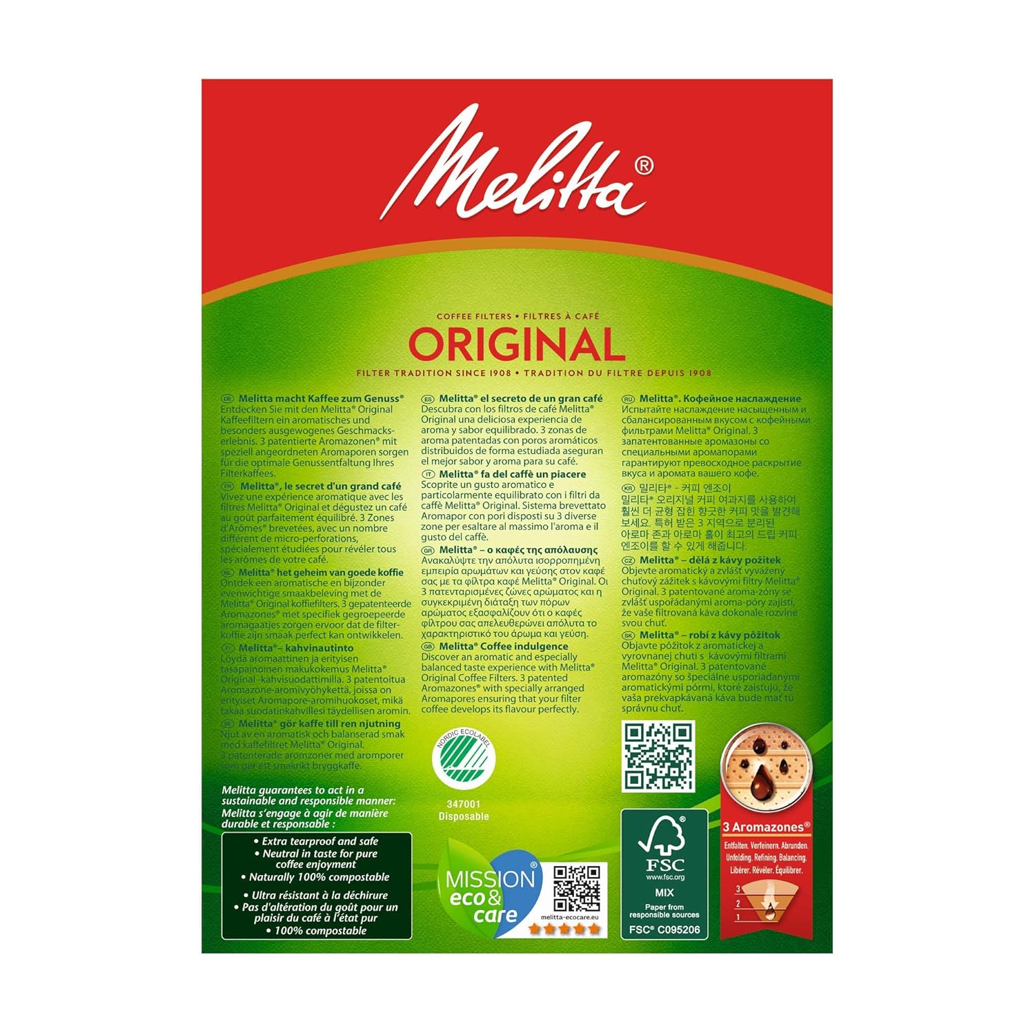 Melitta Filtertüten 102/80 naturbraun Aroma, 80 Stück