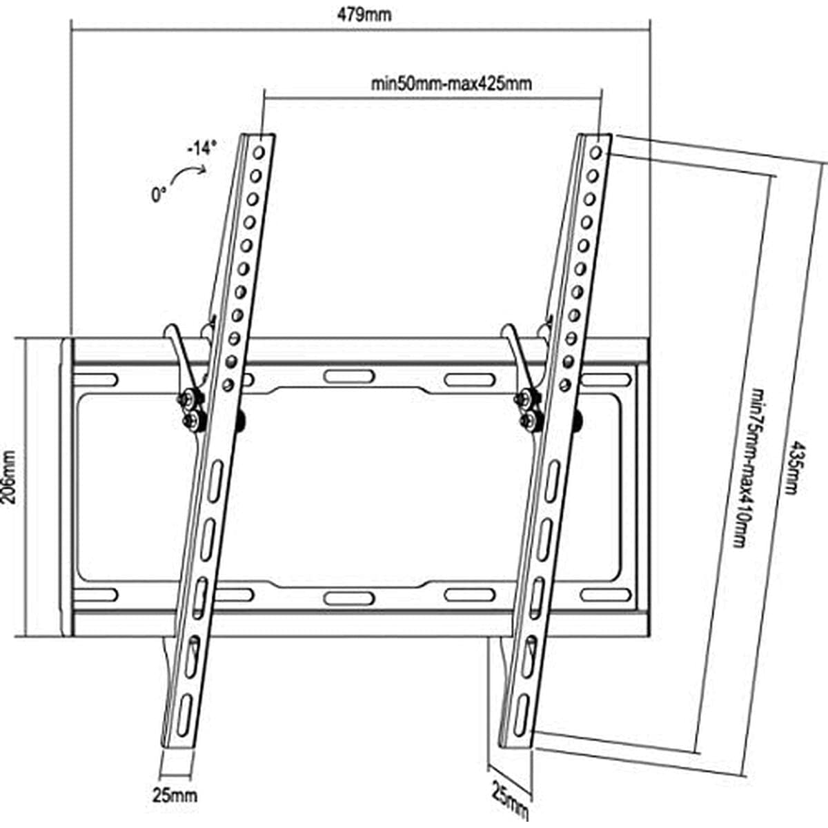 Equip Wandhalterung Flat Screen 84-145 cm (32-55 Zoll) Neigung Equip Wandhalterung Flat Screen 84-145 cm (32-55 Zoll) Neigung