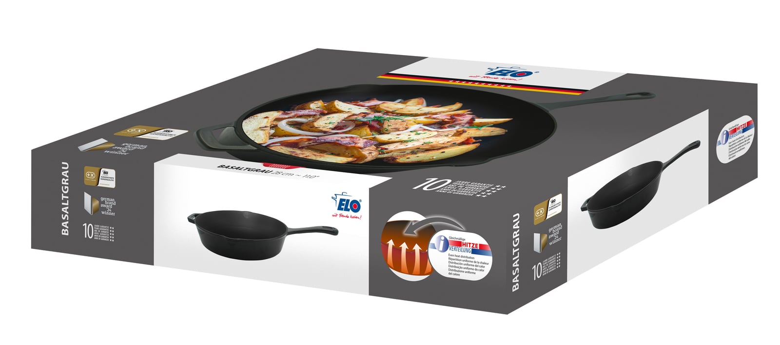 ELO Schmorpfanne Basaltgrau 28 cm mit Gegengriff