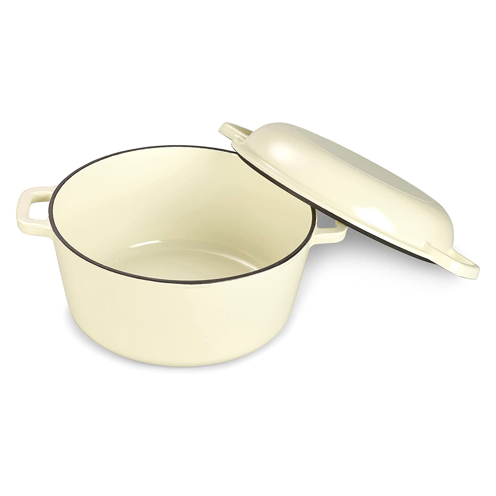 Echtwerk Schmortopf Servierpfanne 2-in-1 Set Gusseisen Bräter mit Deckel Traditioneller Gusseisentopf 