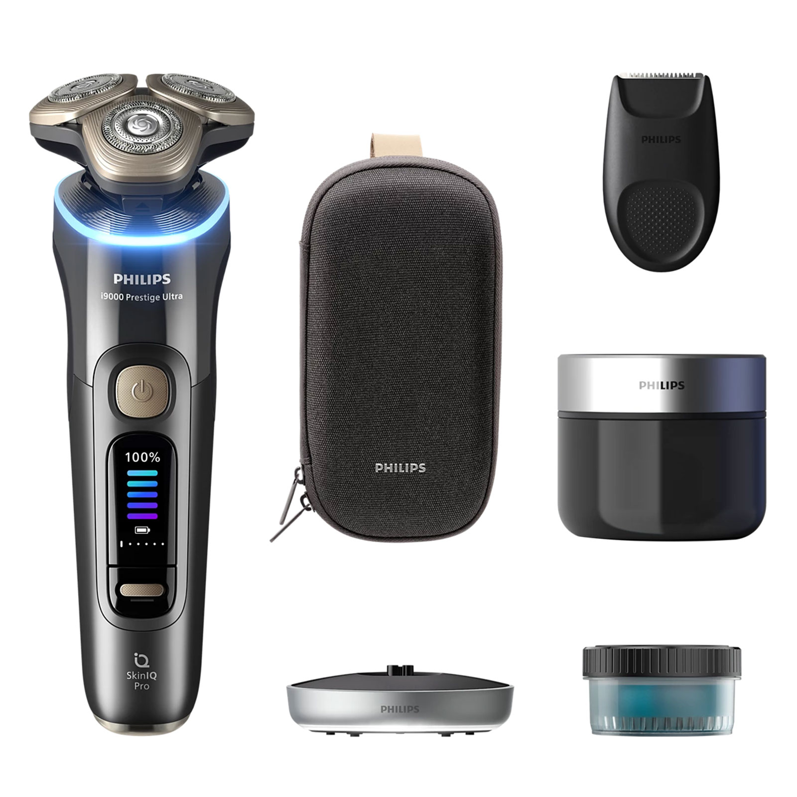Philips XP9402/31 i9000 Prestige Ultra Elektrischer Nass- & Trockenrasierer mit SkinIQ Pro
