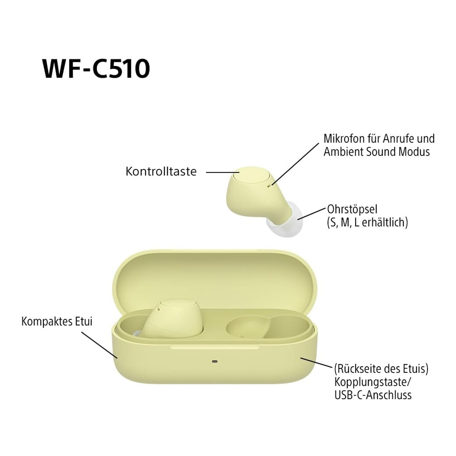 Sony WF-C 510  In-Ear Kopfhörer, Schwarz