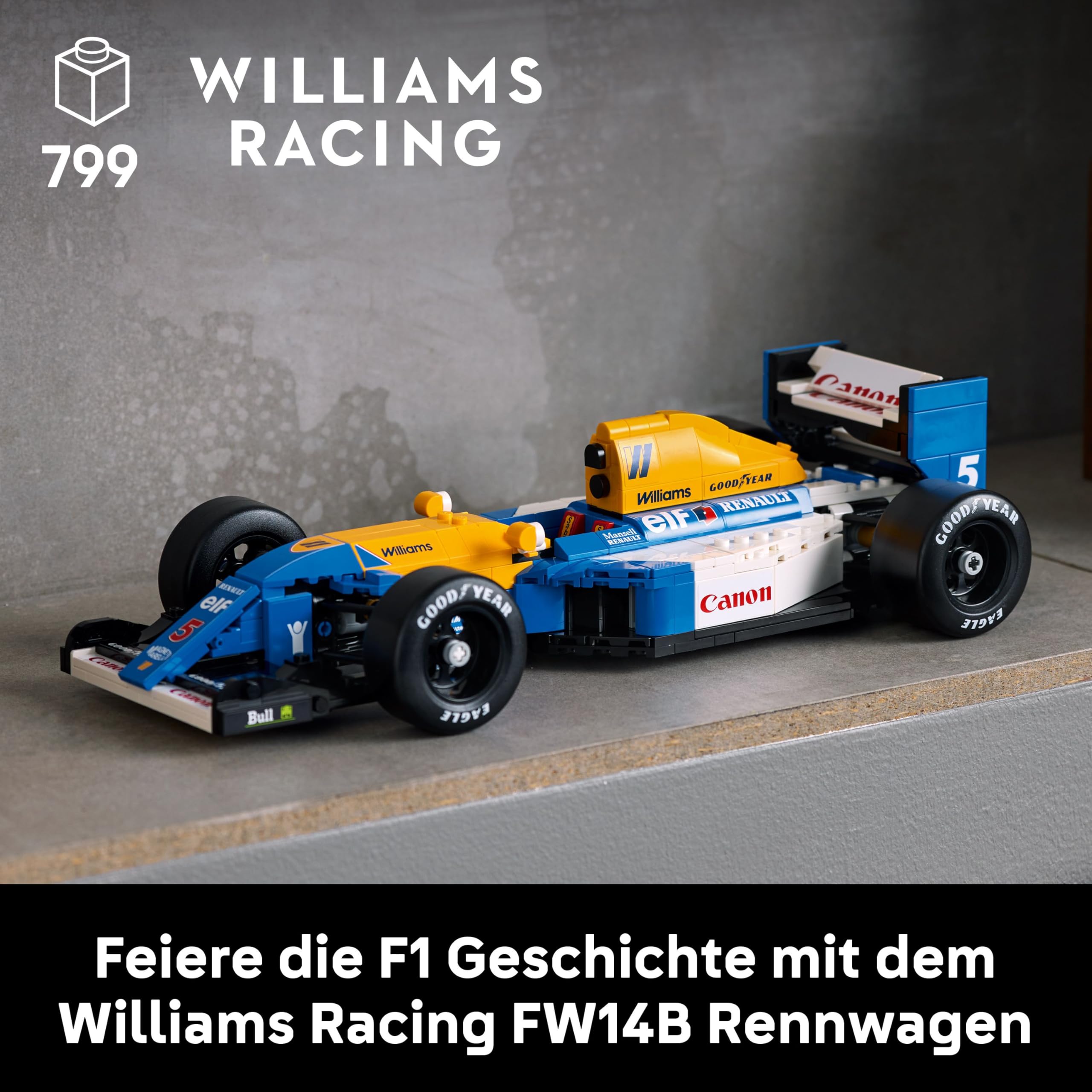 LEGO Icons Williams Racing FW14B mit Nigel Mansell - F1 Modellauto Set
