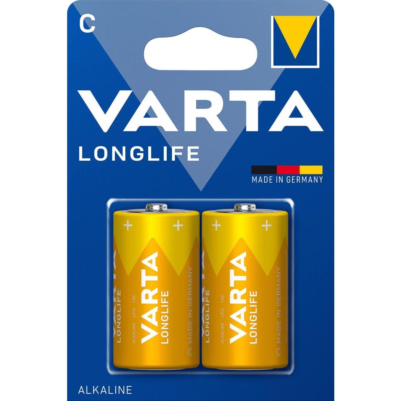 VARTA Batterien C Baby, 2 Stück, Longlife, Alkaline, 1,5V