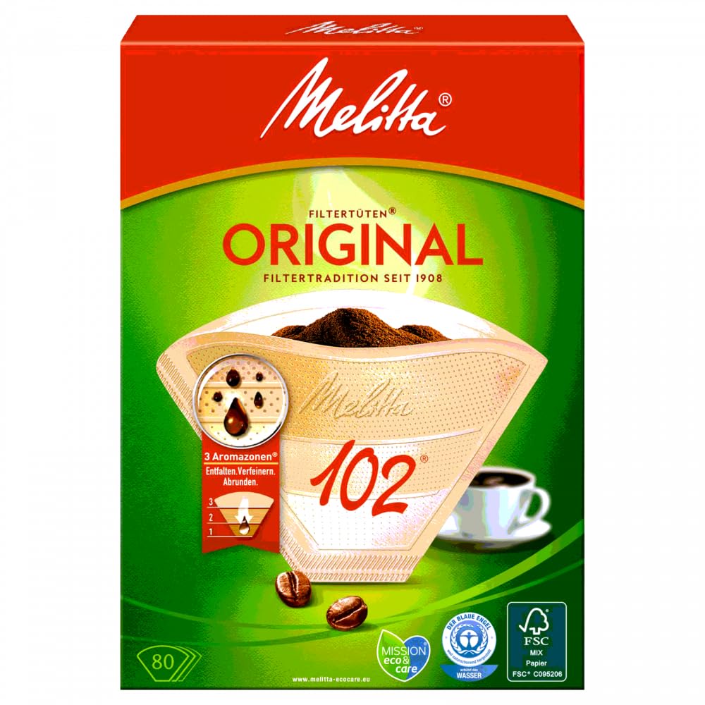 Melitta Filtertüten 102/80 naturbraun Aroma, 80 Stück