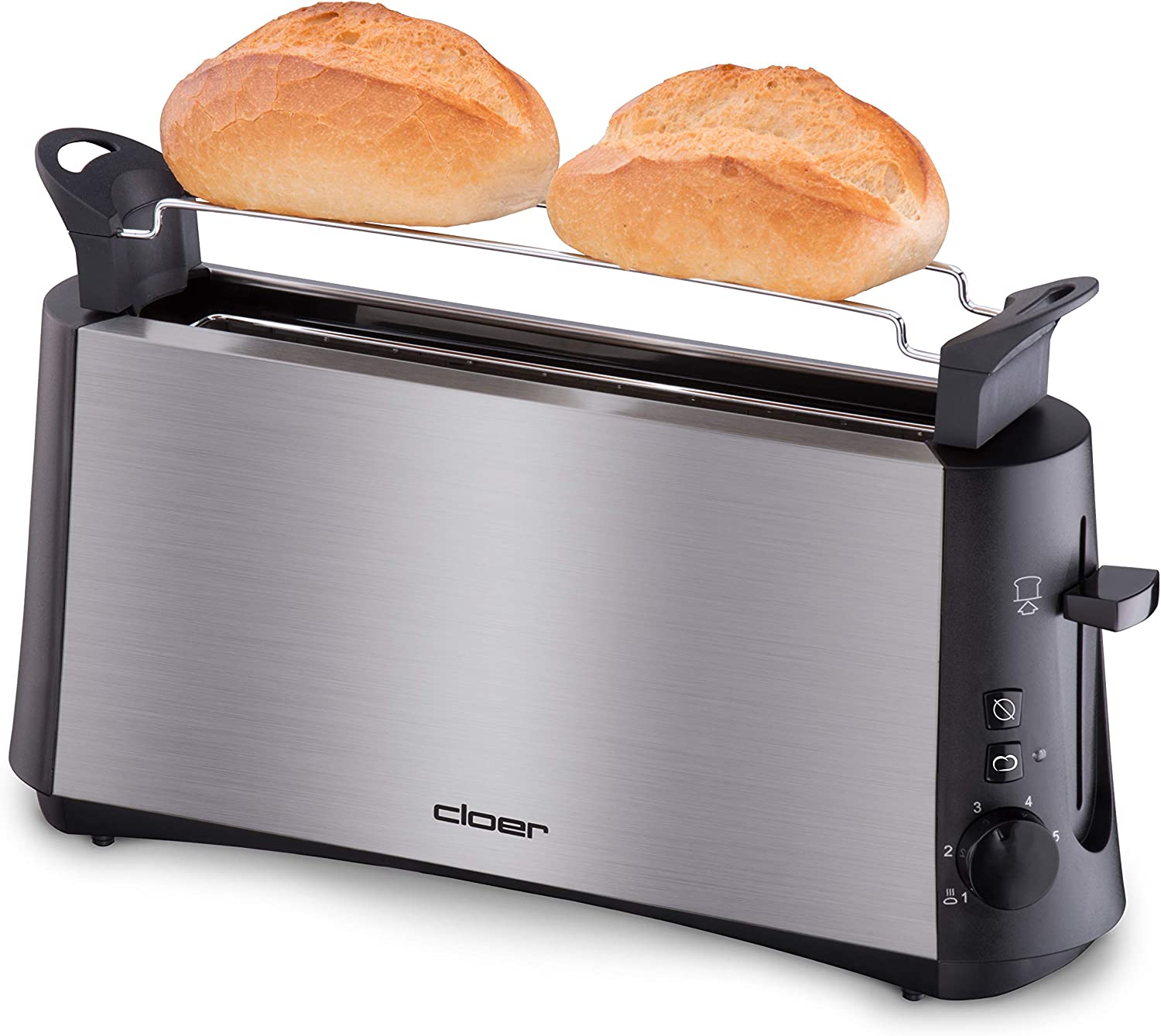 Cloer 3810 Langschlitztoaster schwarz/chrom matt Cloer 3810 Langschlitztoaster schwarz/chrom matt