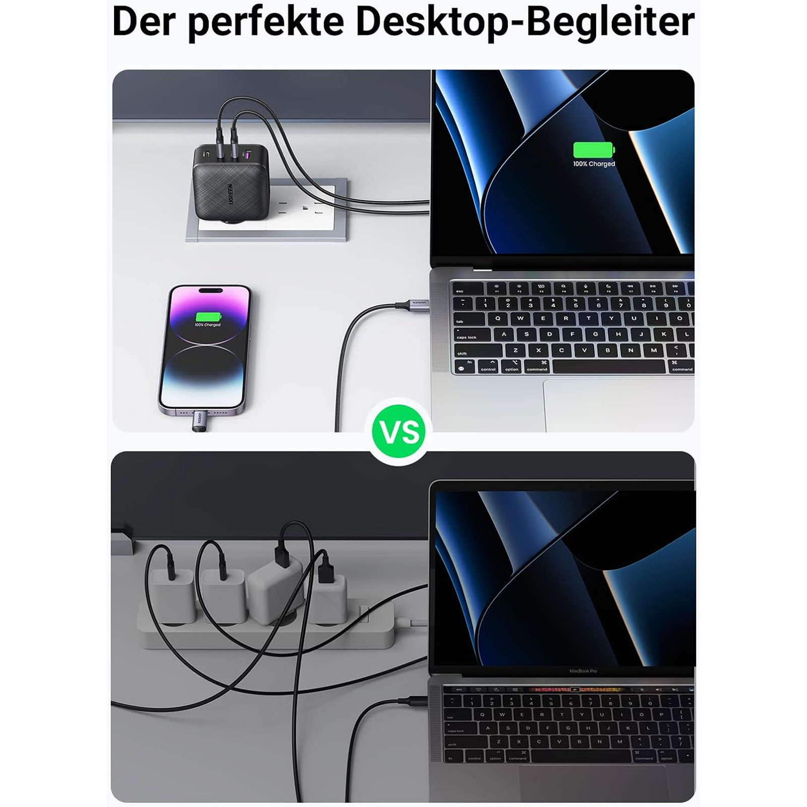 uGreen Ladegeräte UGR CHARGER USB-A+3xUSB-C 65W