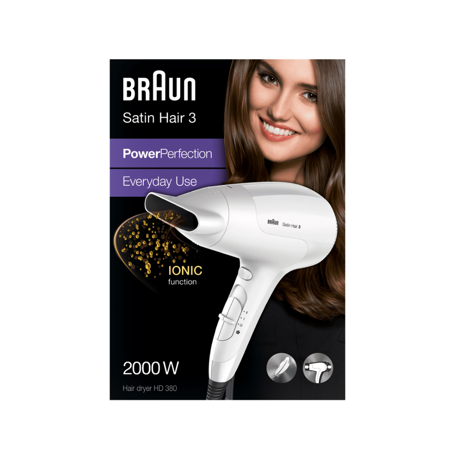 BRAUN Haartrockner 3 HD 380 SOLO HAARTROCKNV6