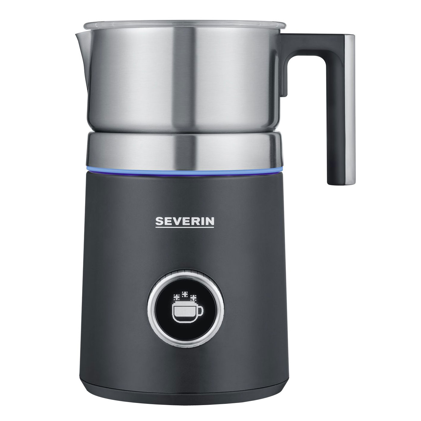 Severin SM 3587 Induktions-Milchaufschäumer Spuma 700 plus Edelstahl-gebürstet-schwarz-matt