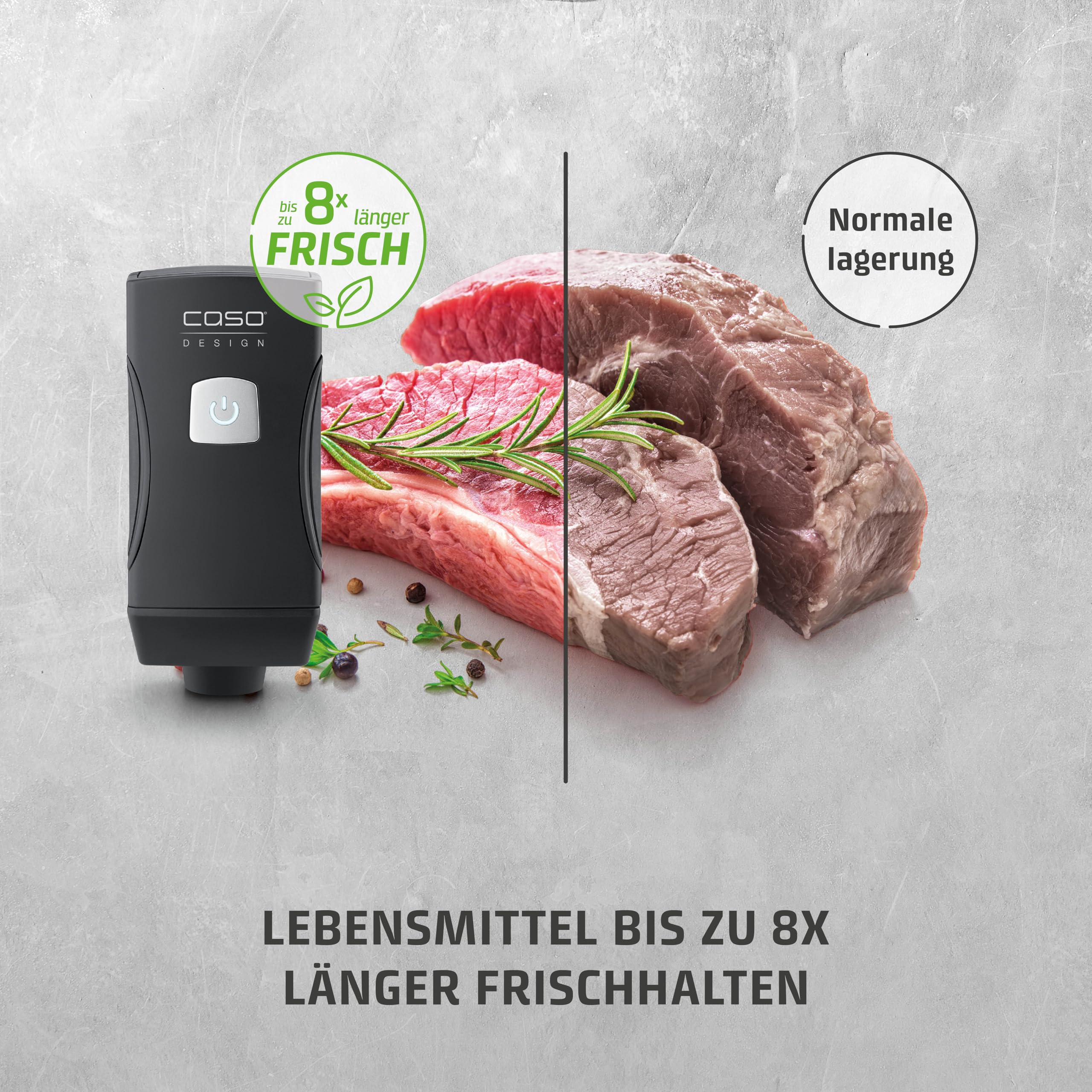 CASO Vacu OneTouch Pro Set, kabelloser Handvakuumierer mit umfangreichem Zubehör