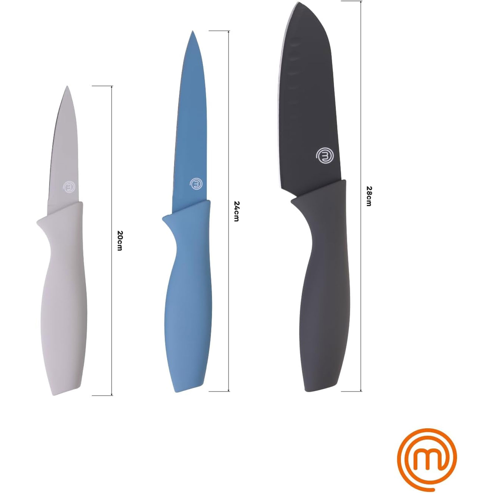 MasterChef FSC Schneidebrett + 3-teiliges Küchenmesser Set