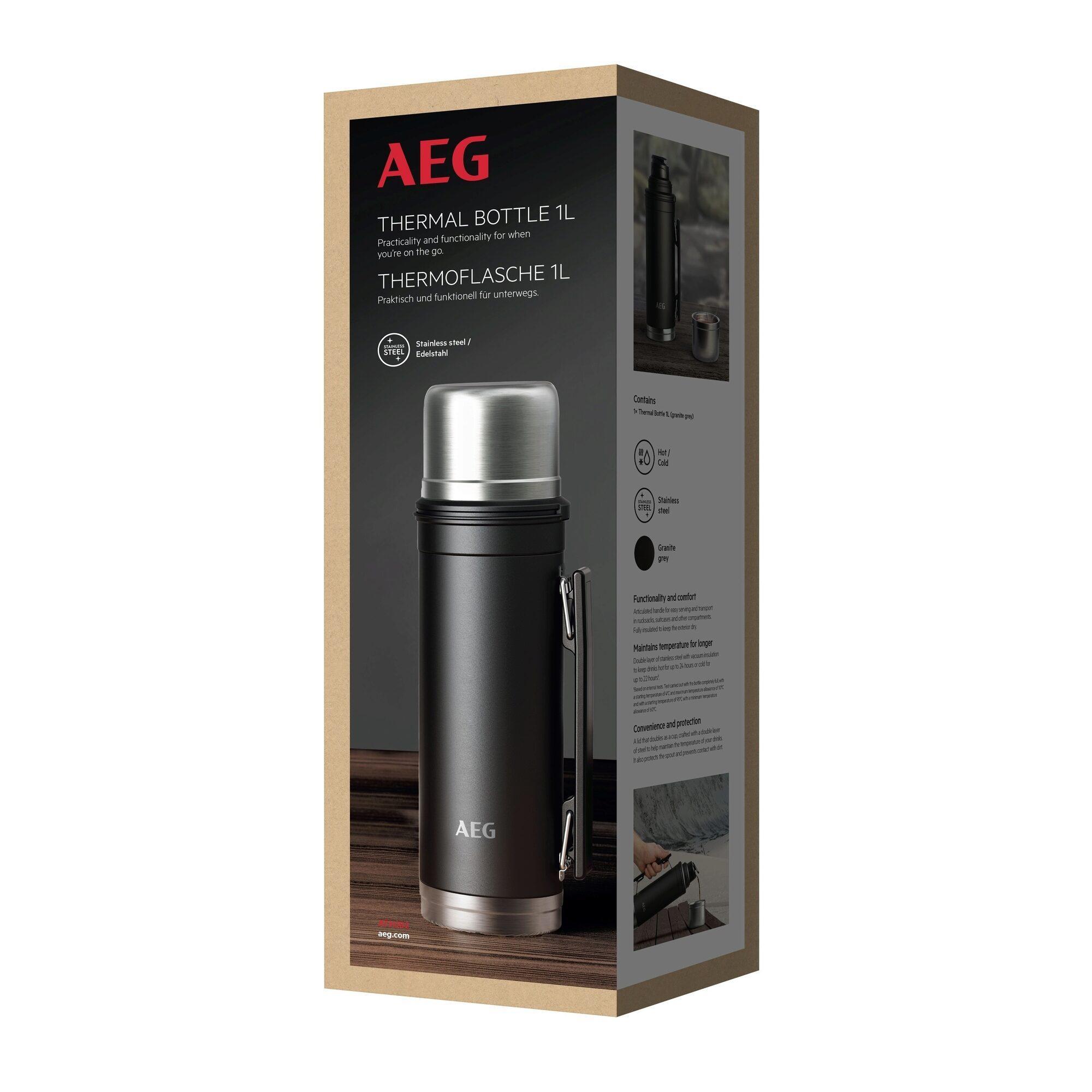 AEG ATHJ02 Thermosflasche, 1 l Fassungsvermögen, Schwarz