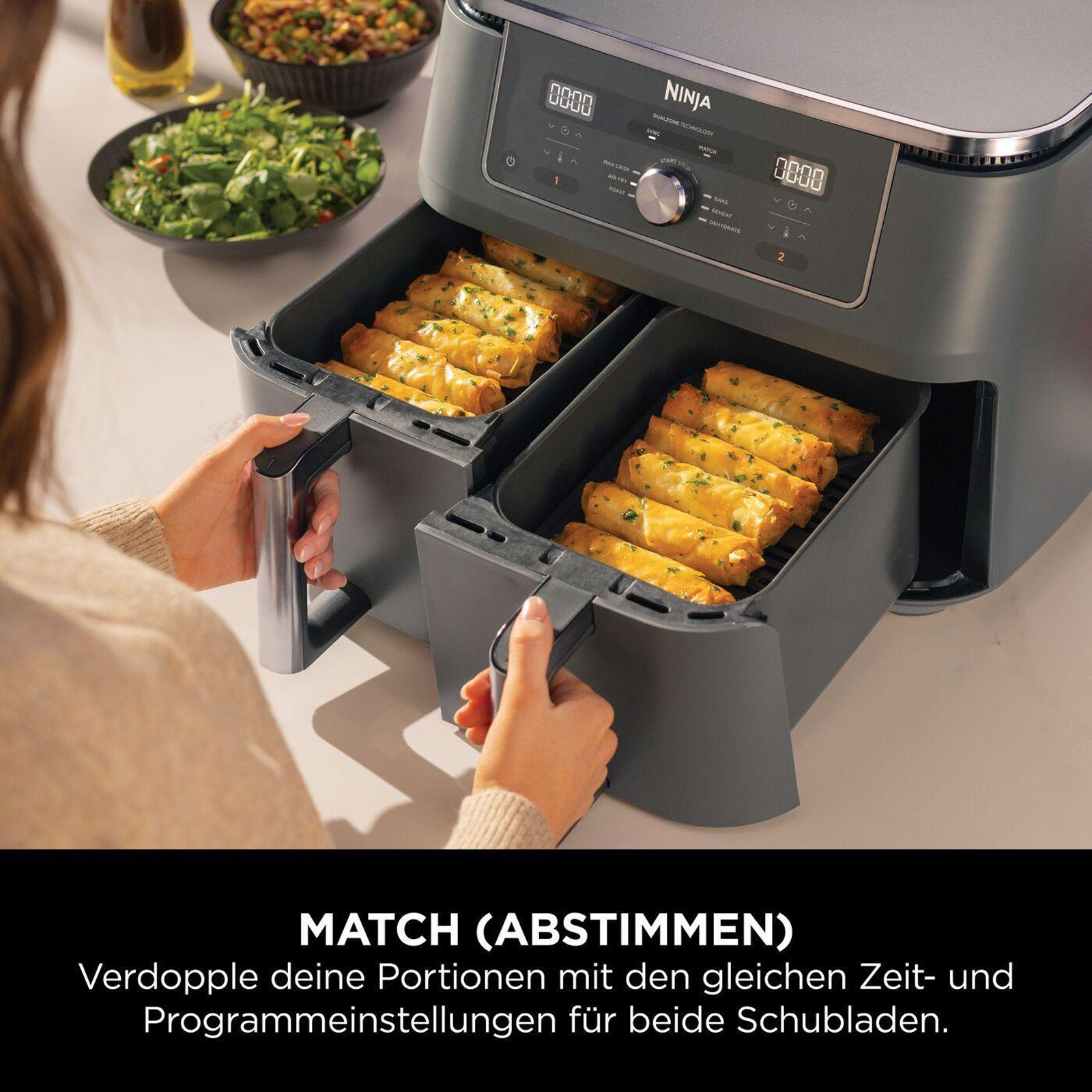 Ninja DZ400EU Doppel-Heißluftfritteuse