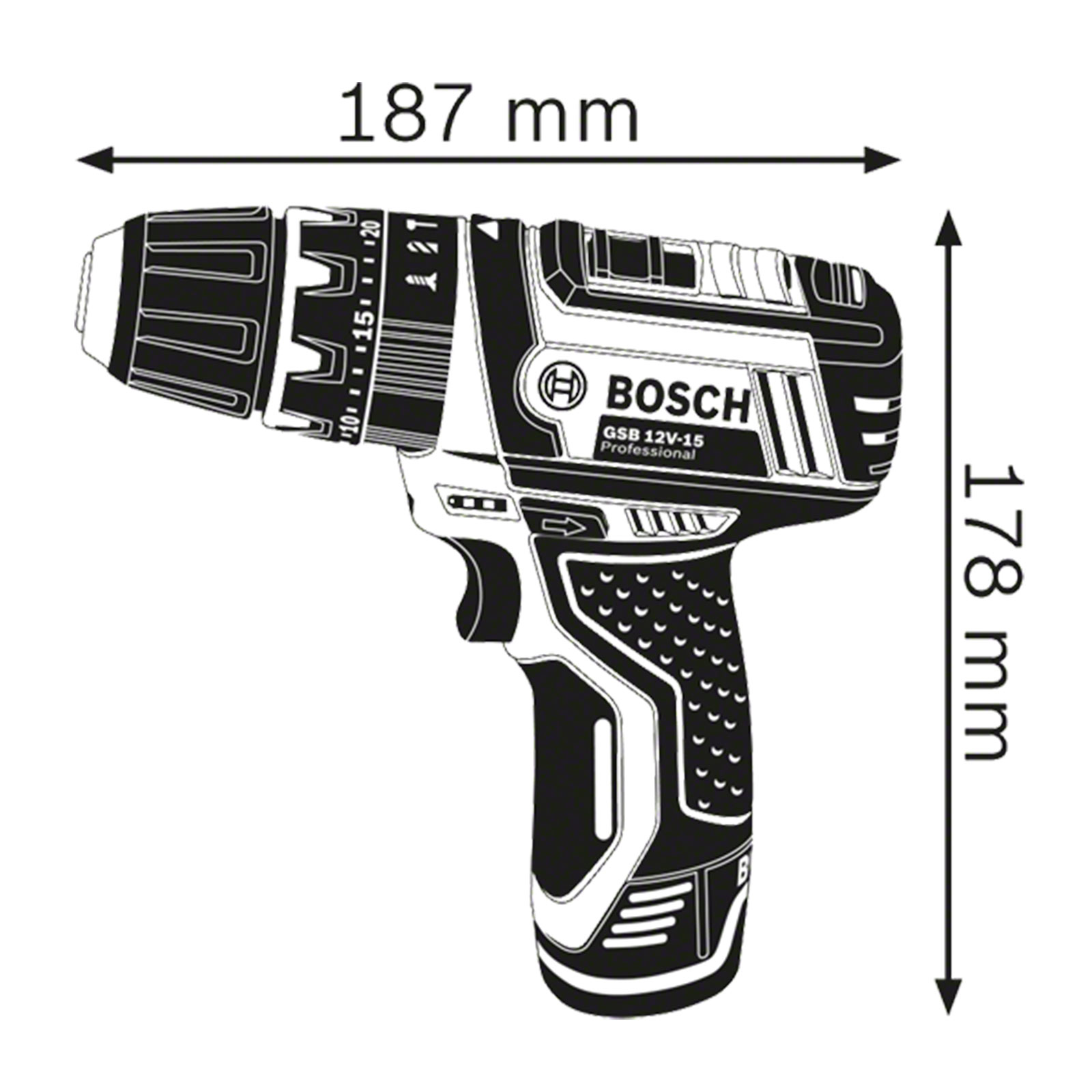 Bosch Professional GSB 12V-15 Set Schlagbohrschrauber (Akku)